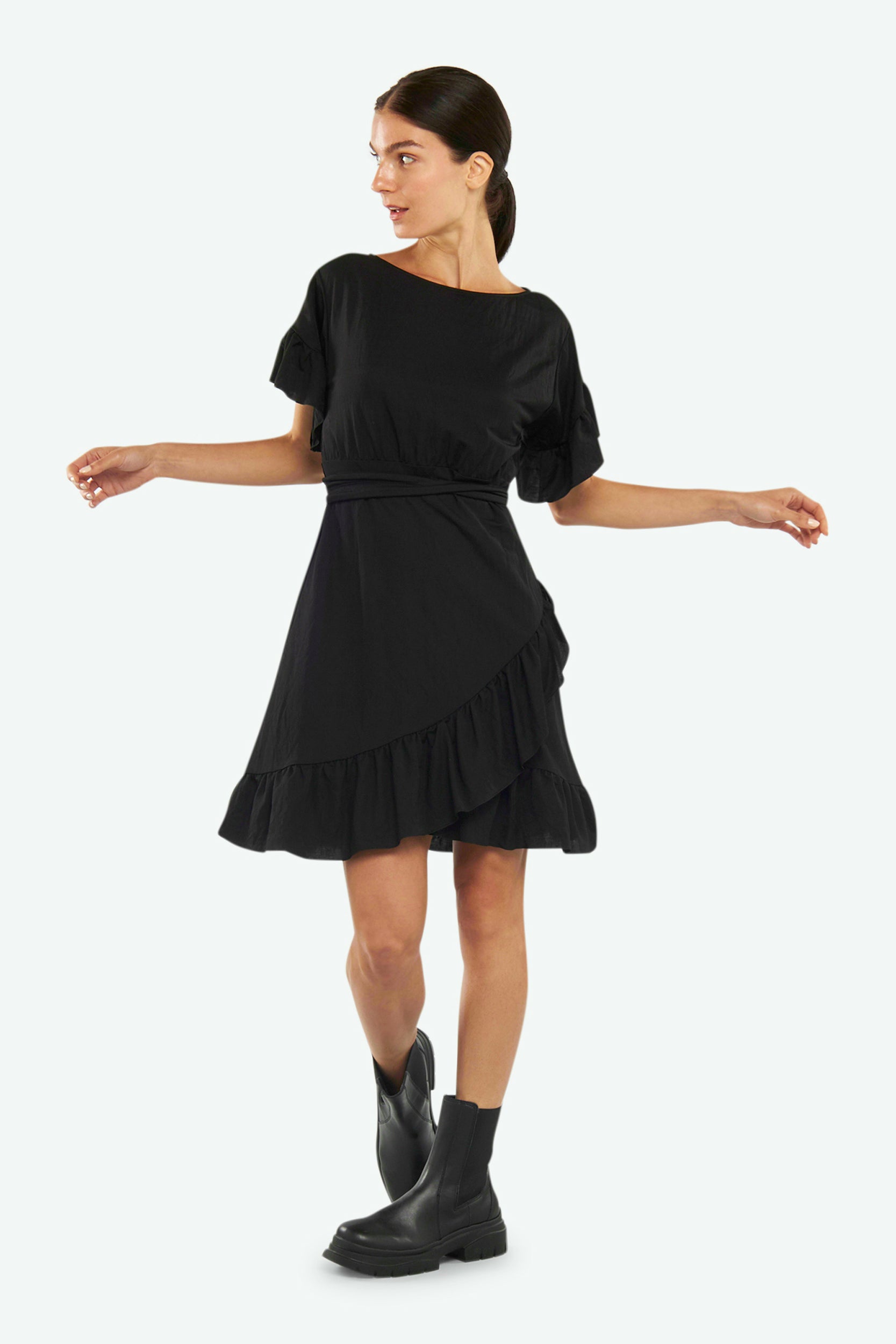 Patrizia Pepe Kleid mit schwarzen Rüschen