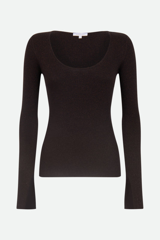 Patrizia Pepe Brauner Lurex-Pullover