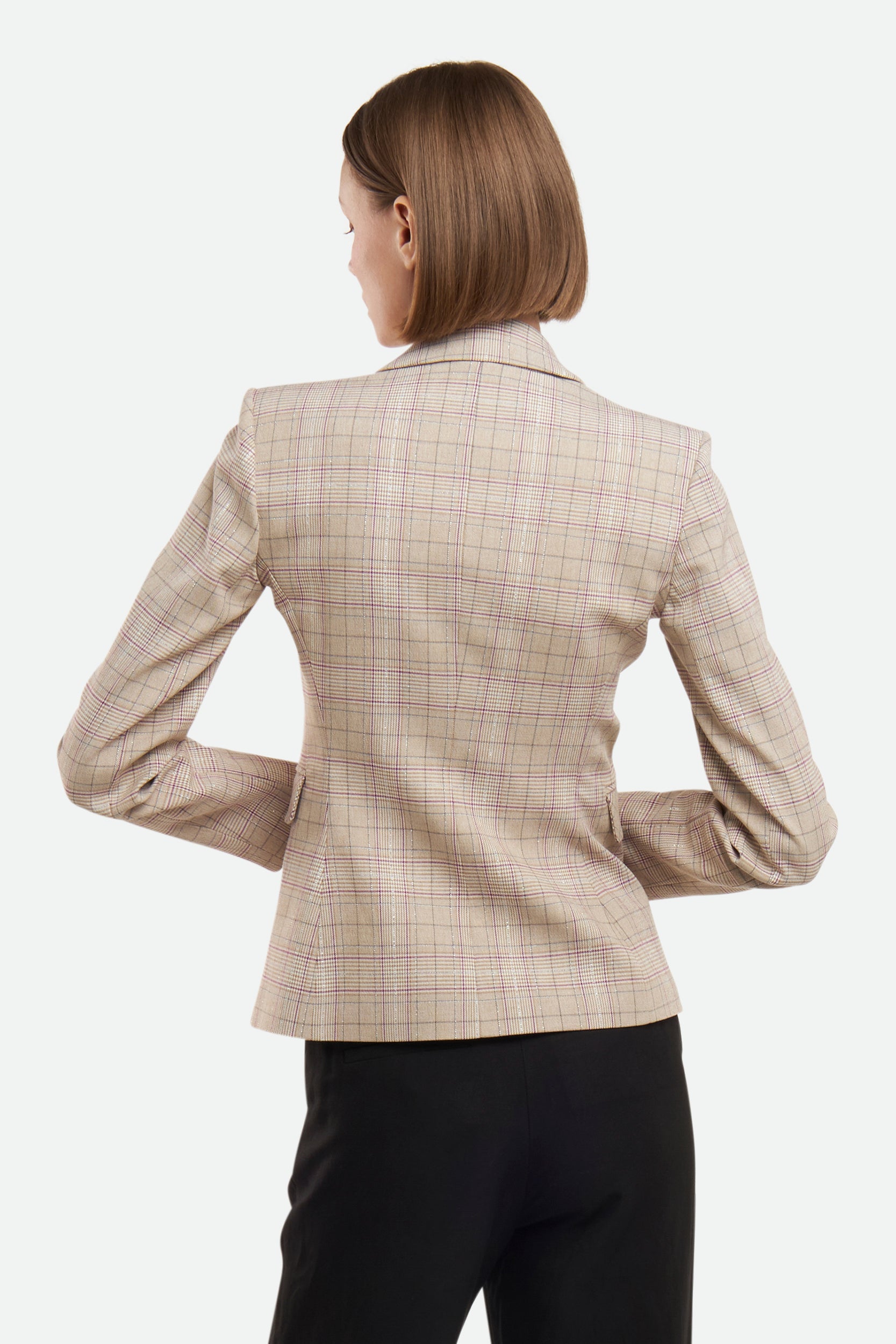 Patrizia Pepe Beige karierter Blazer