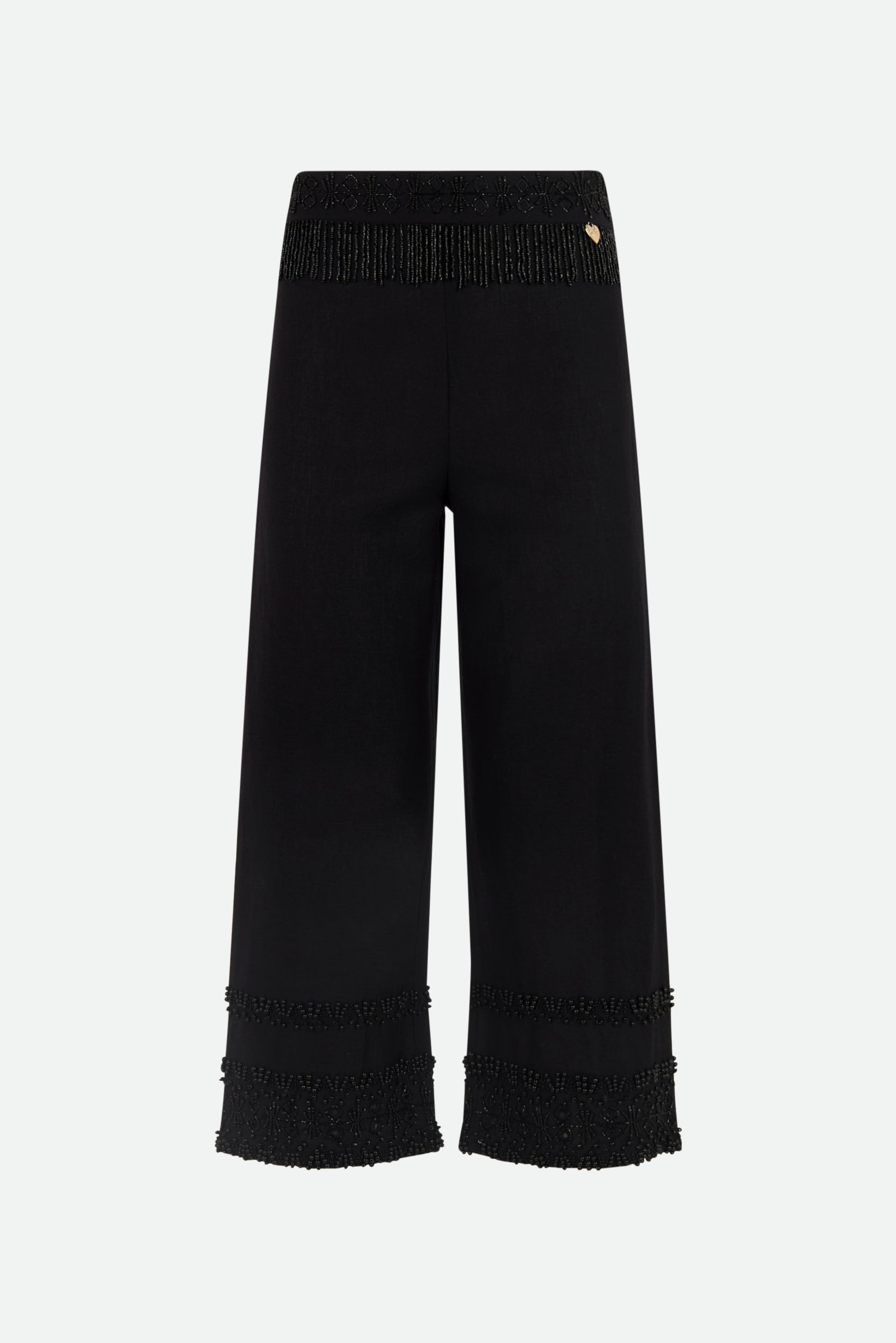 Twinset Gerippte Hose mit geradem Bein Schwarz