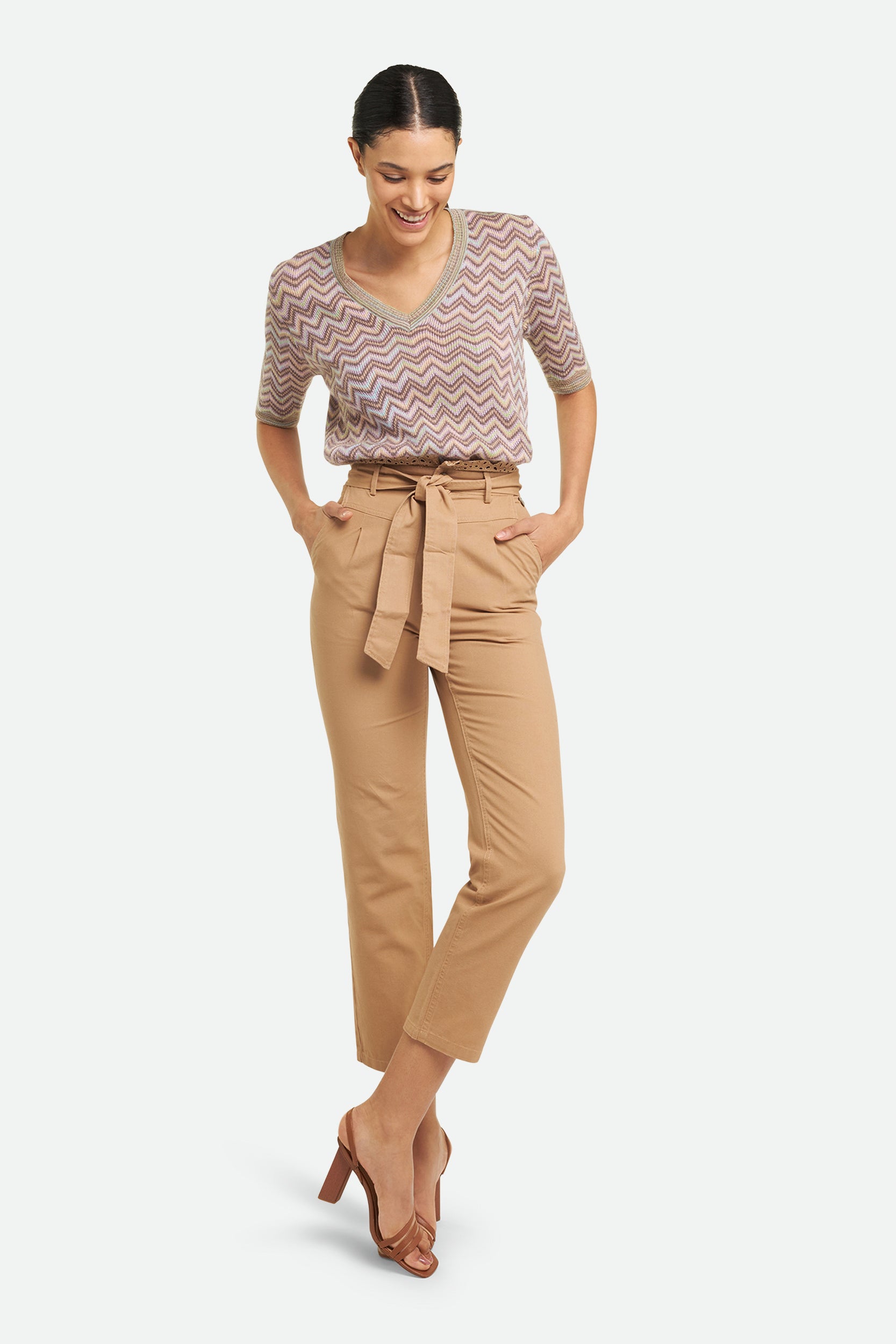 Twinset Hose aus Canvas Beige
