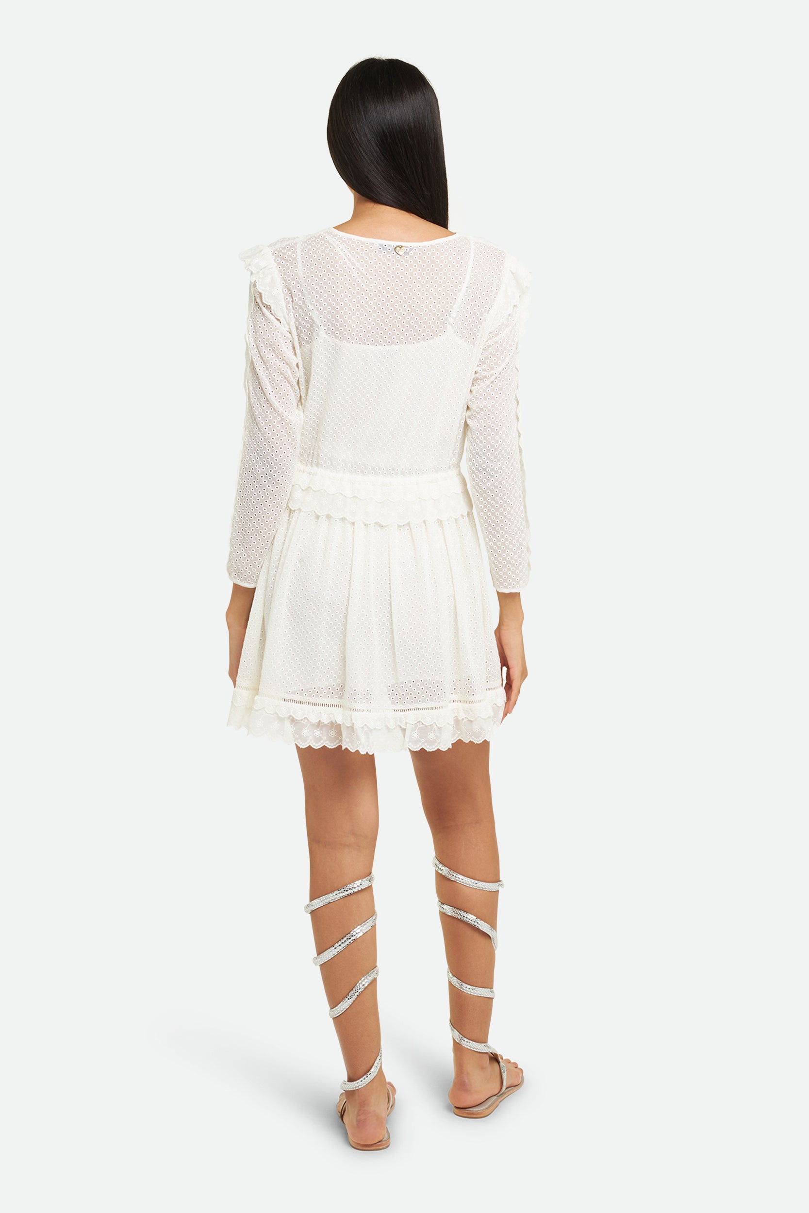 Weiße besticktes Kleid Twinset