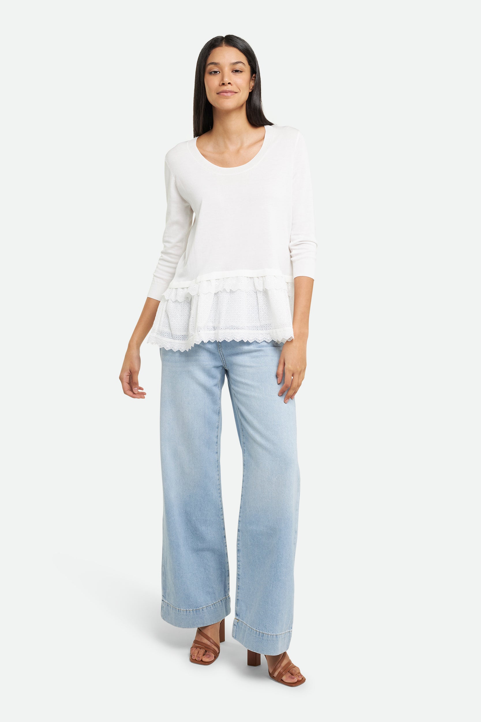 Twinset Jeans mit weitem Bein, blau