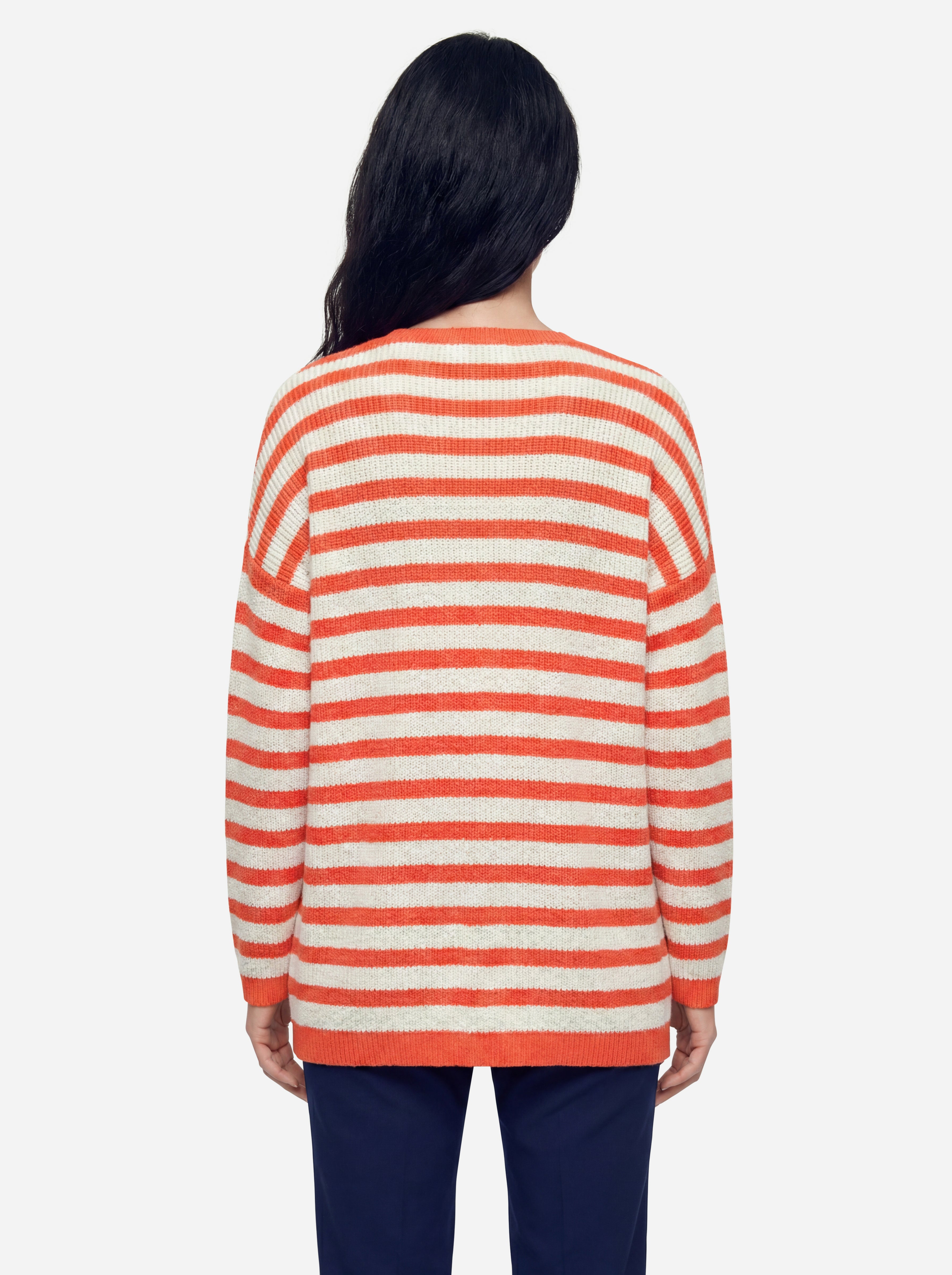 Mehrfarbig gestreifte Strickjacke von Alysi