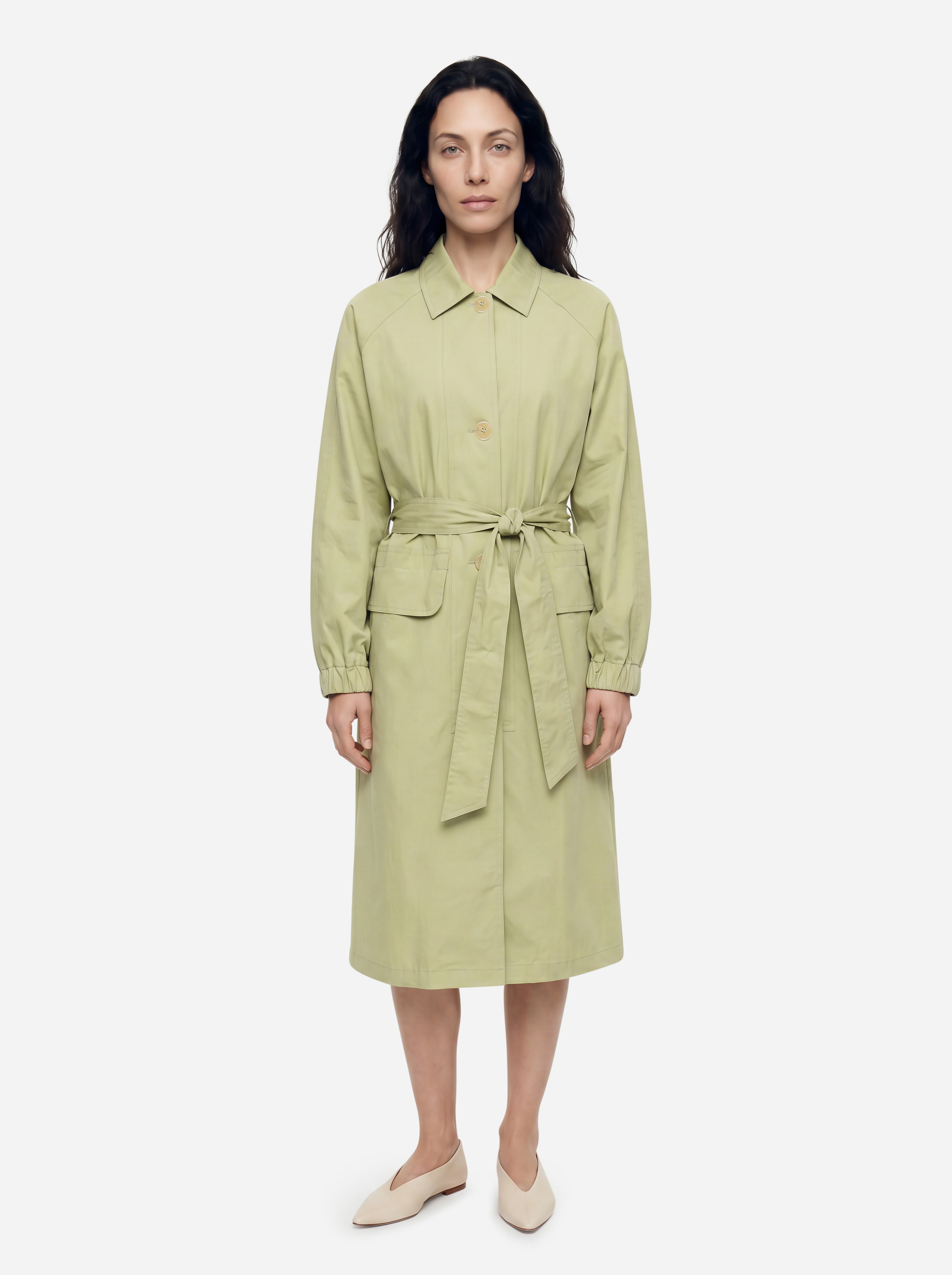 Alysi Olivgrüner Trenchcoat