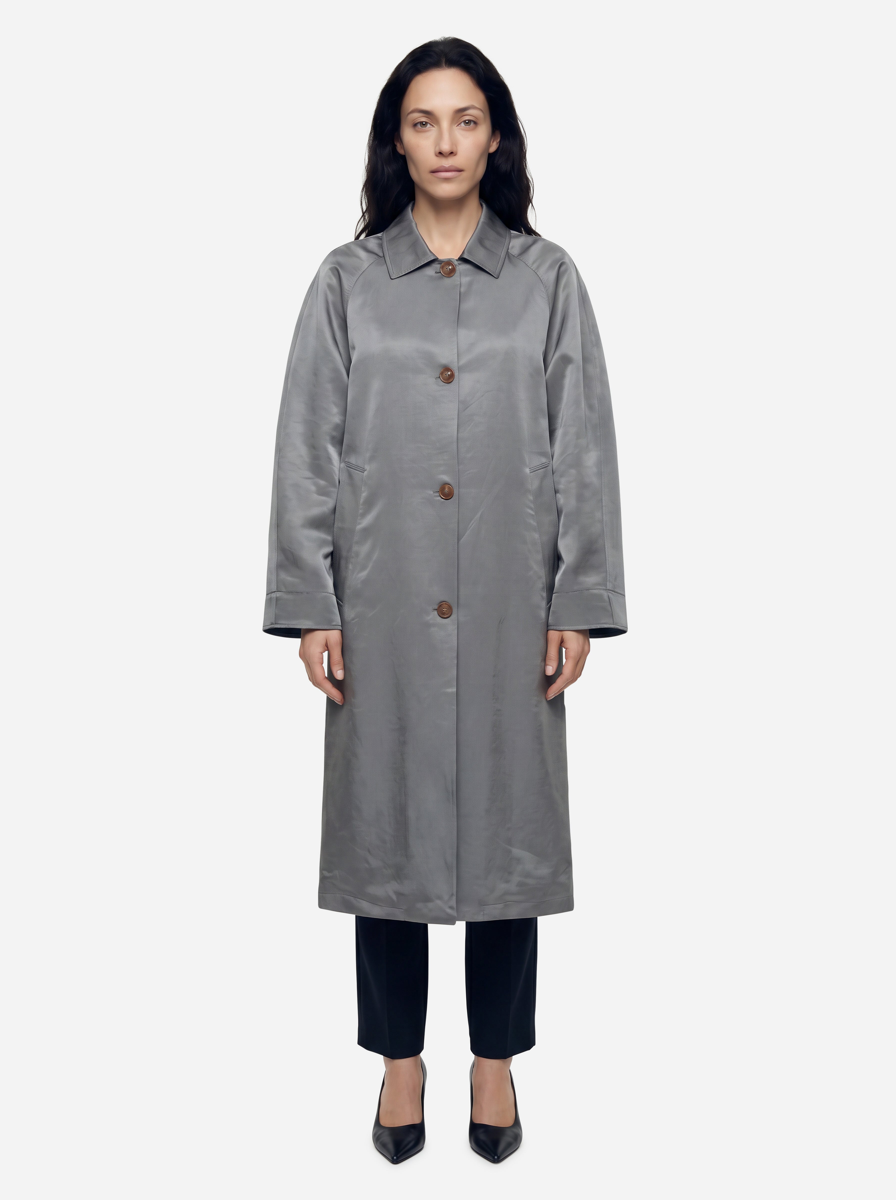 Alysi Trenchcoat Anthrazitgrau