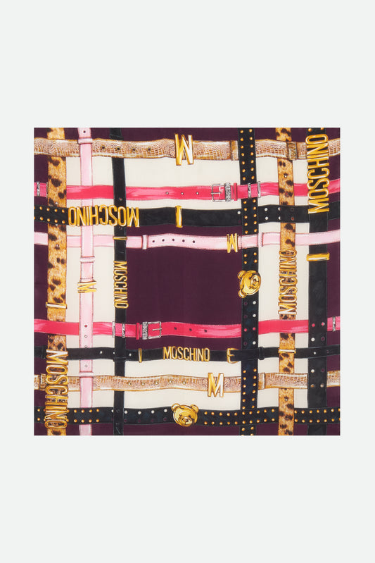 Mehrfarbige Moschino-Clutch aus Seide