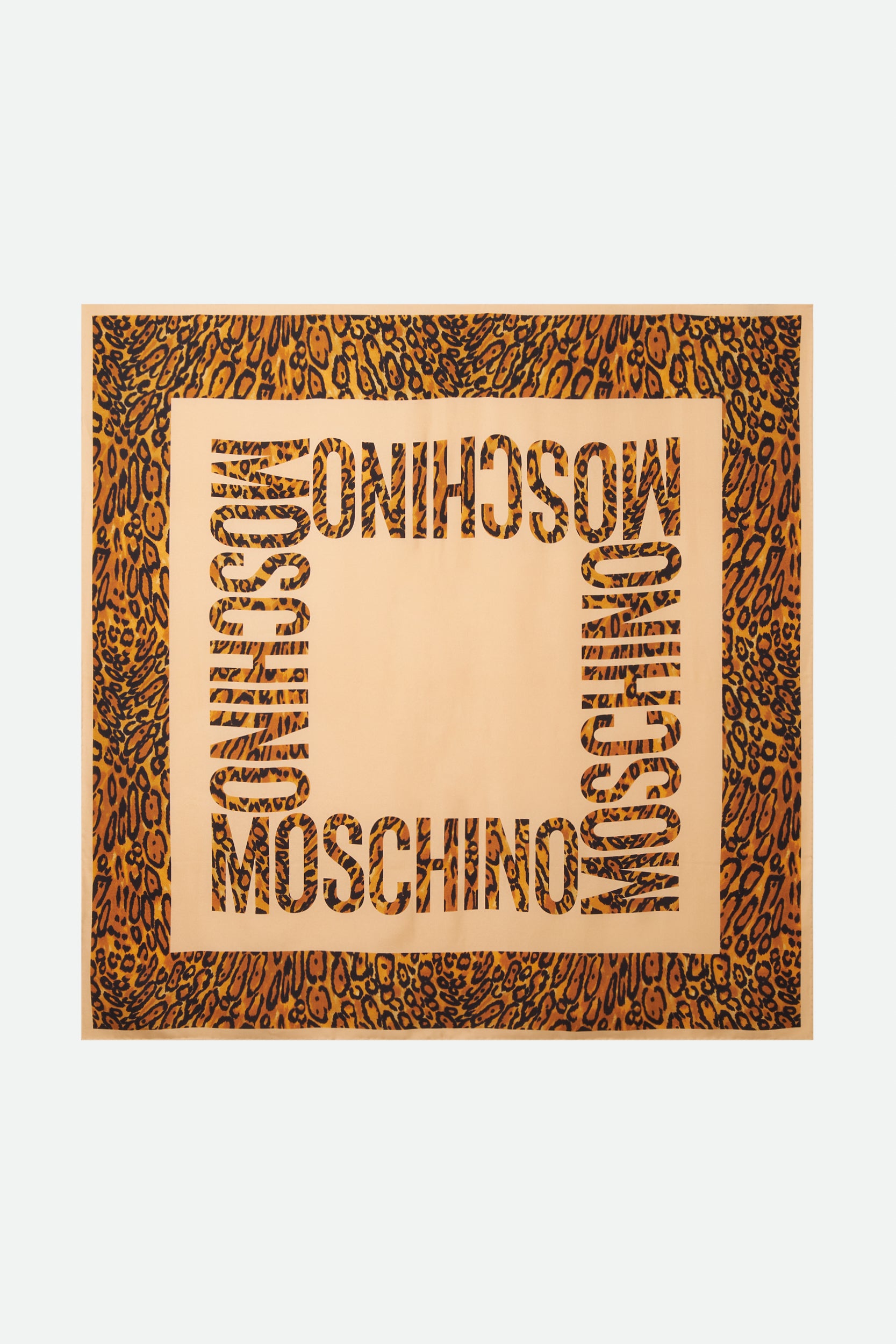 Moschino Clutch aus Seide mit Leopardenmuster