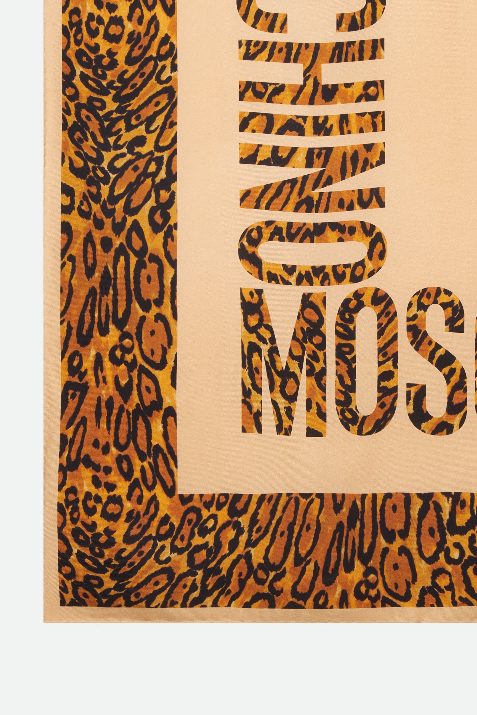 Moschino Clutch aus Seide mit Leopardenmuster