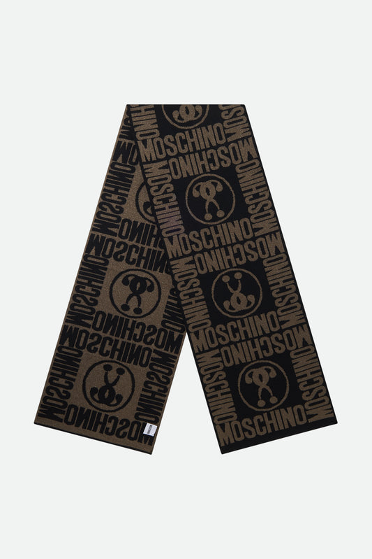Schwarzer Schal mit Logo von Moschino