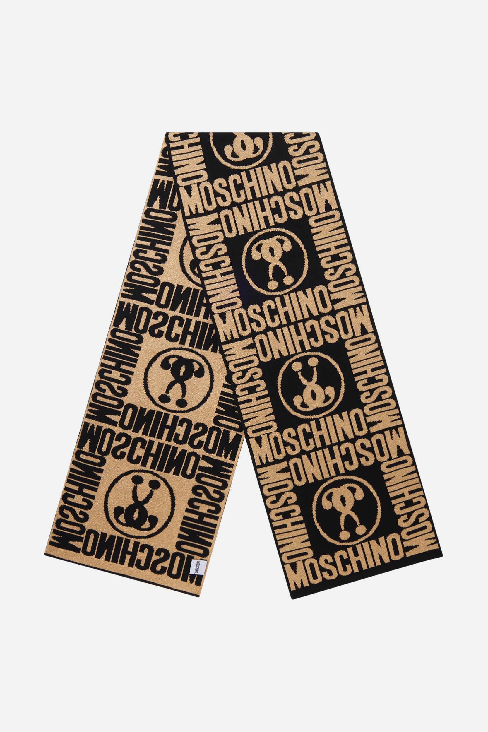 Schwarzer Schal mit Logo von Moschino