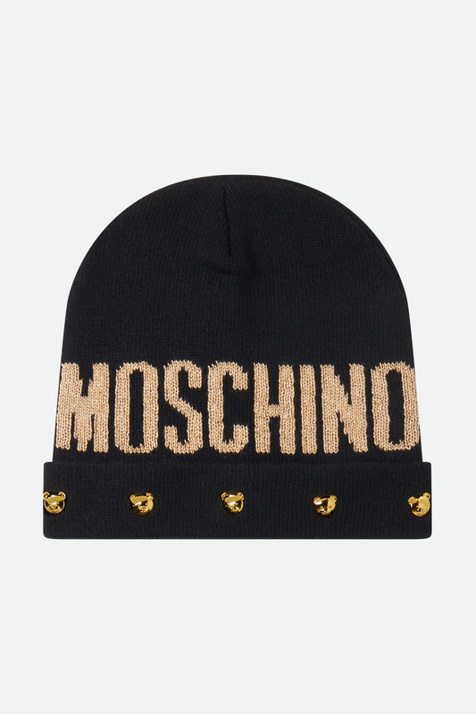 Schwarze Wollmütze von Moschino