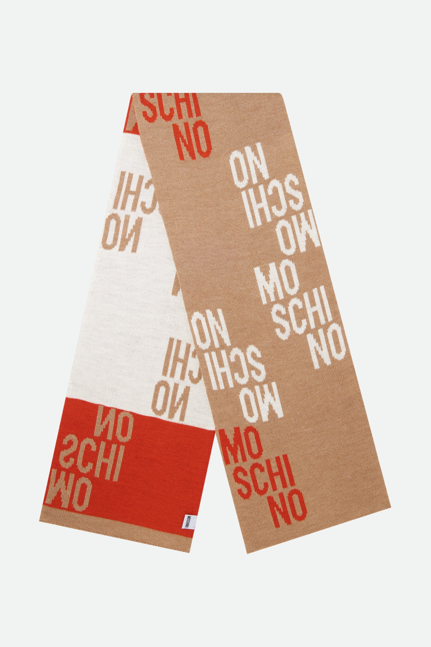 Moschino Beige Schal mit Logo