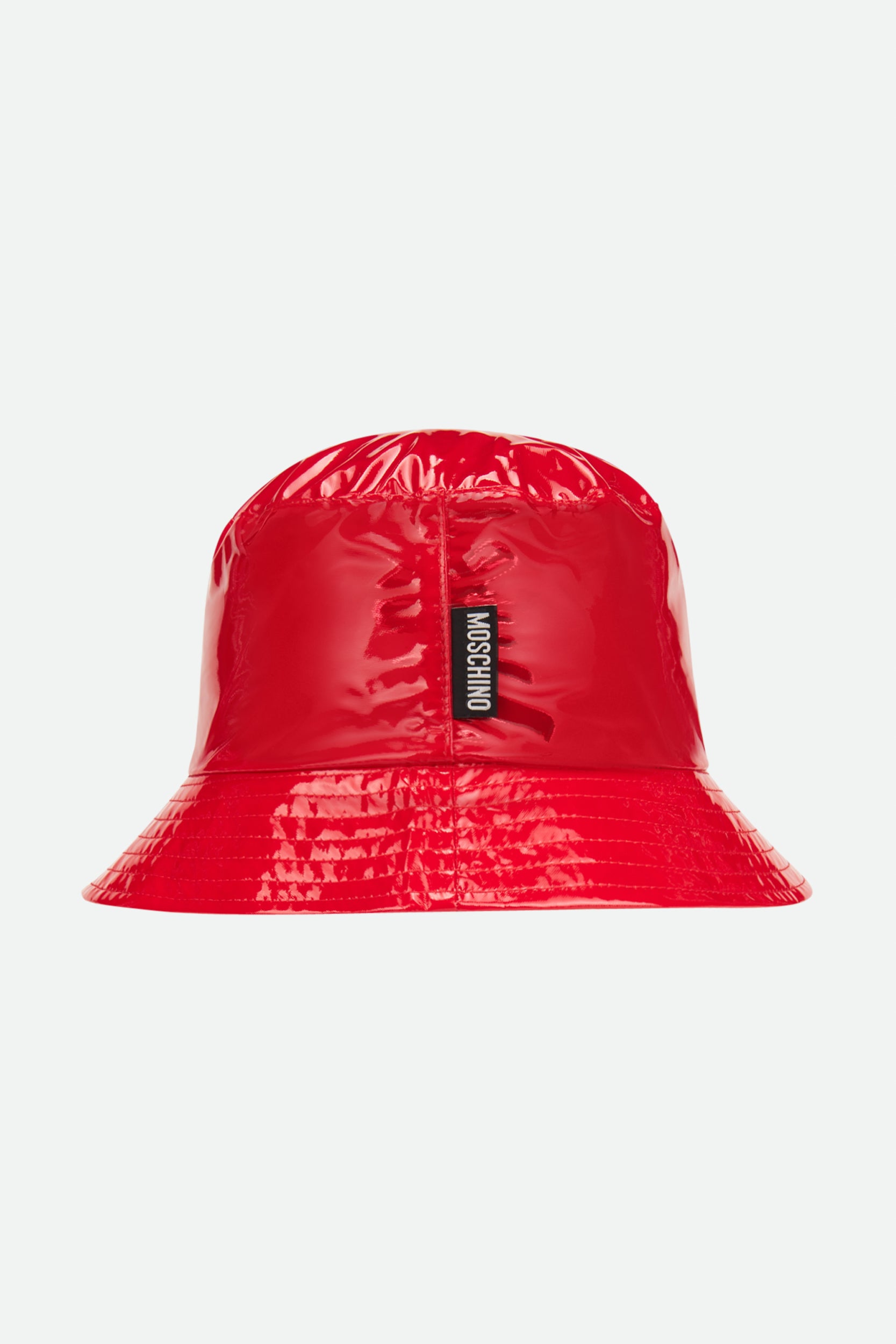 Moschino-Hut aus rotem Vinyl