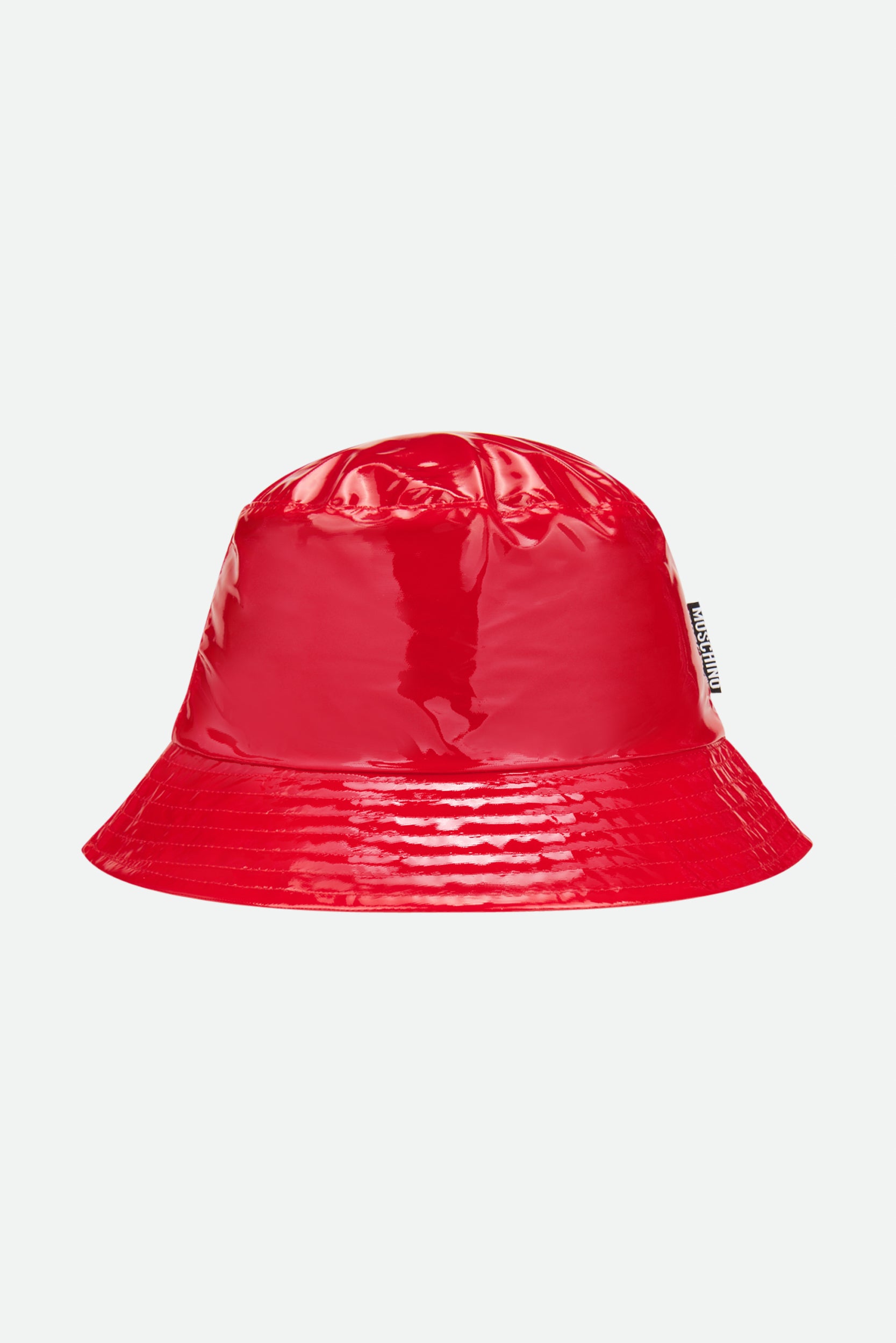 Moschino-Hut aus rotem Vinyl
