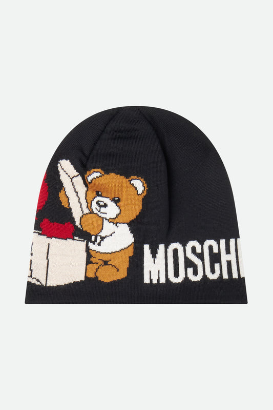 Schwarze Wollmütze von Moschino