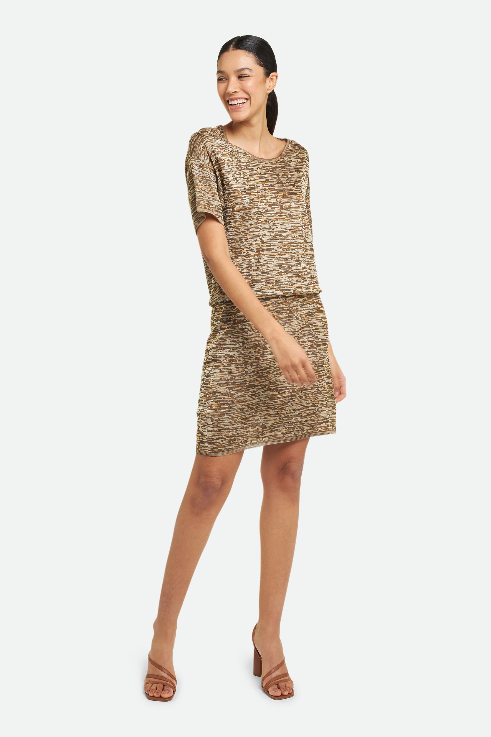 M Missoni Braunes Midikleid