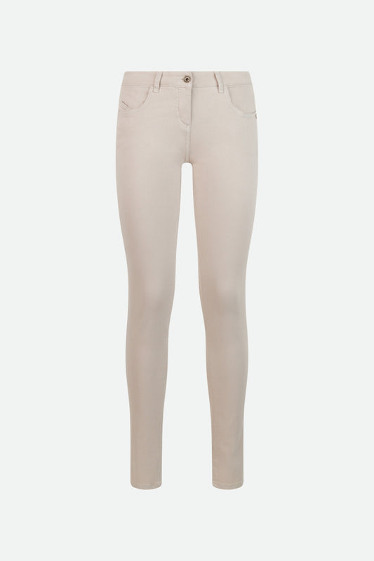 Patrizia Pepe Elfenbeinfarbene Röhrenhose
