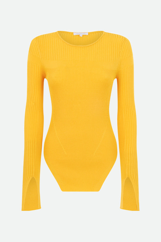 Gelber gerippter Pullover von Patrizia Pepe