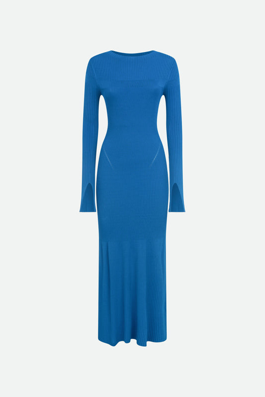 Patrizia Pepe Blaues Bikerkleid
