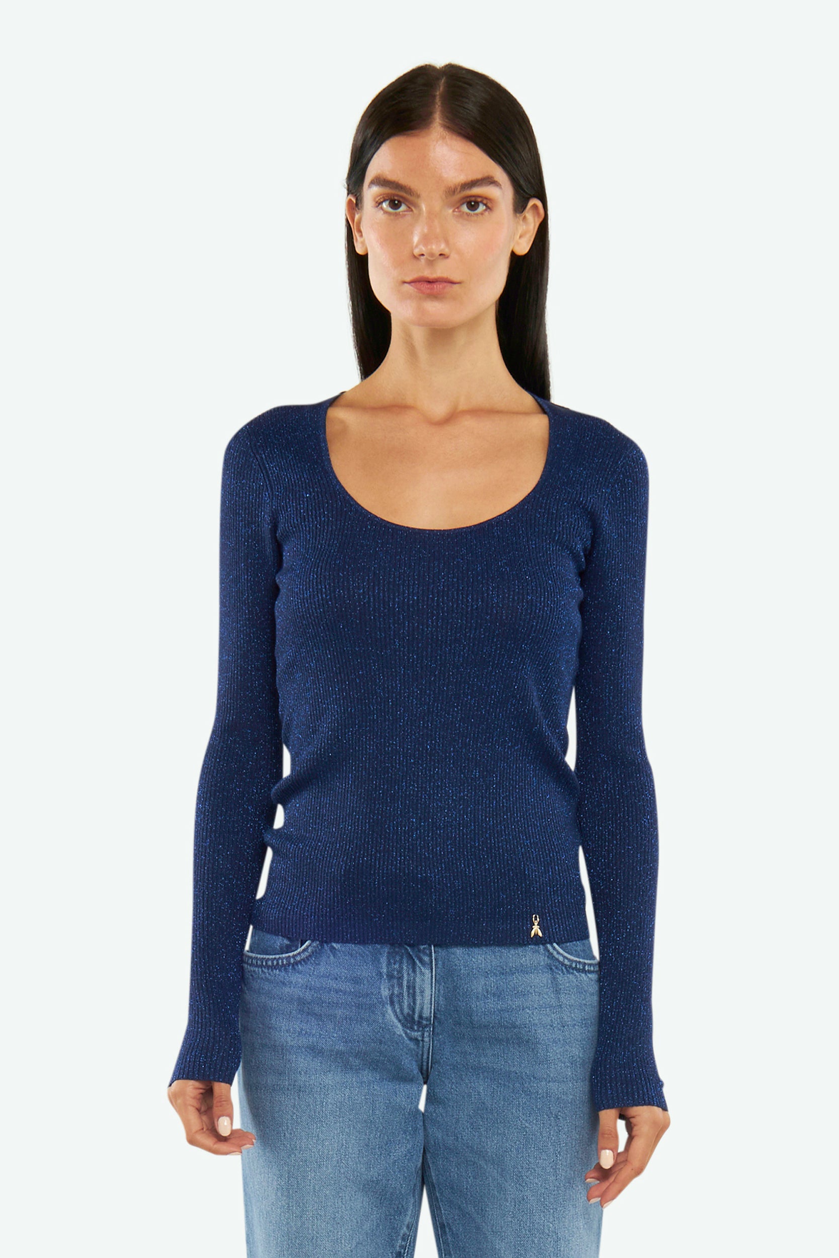 Patrizia Pepe Navy Lurex-Pullover