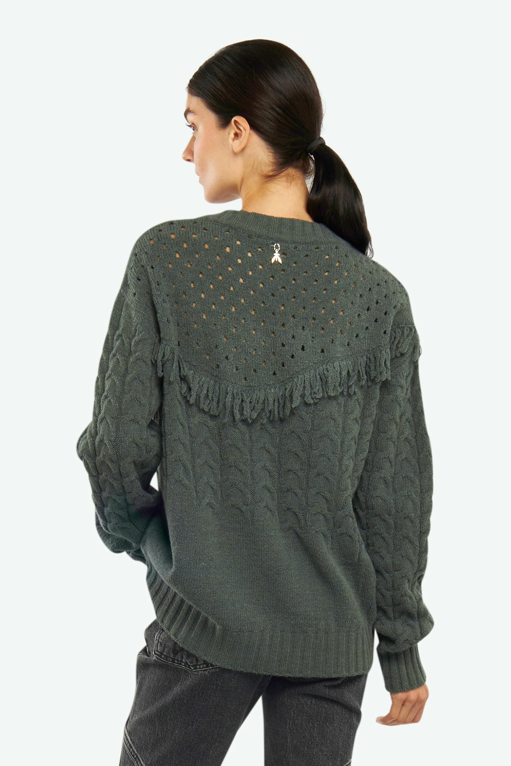 Patrizia Pepe Pullover mit Grüne Fransen