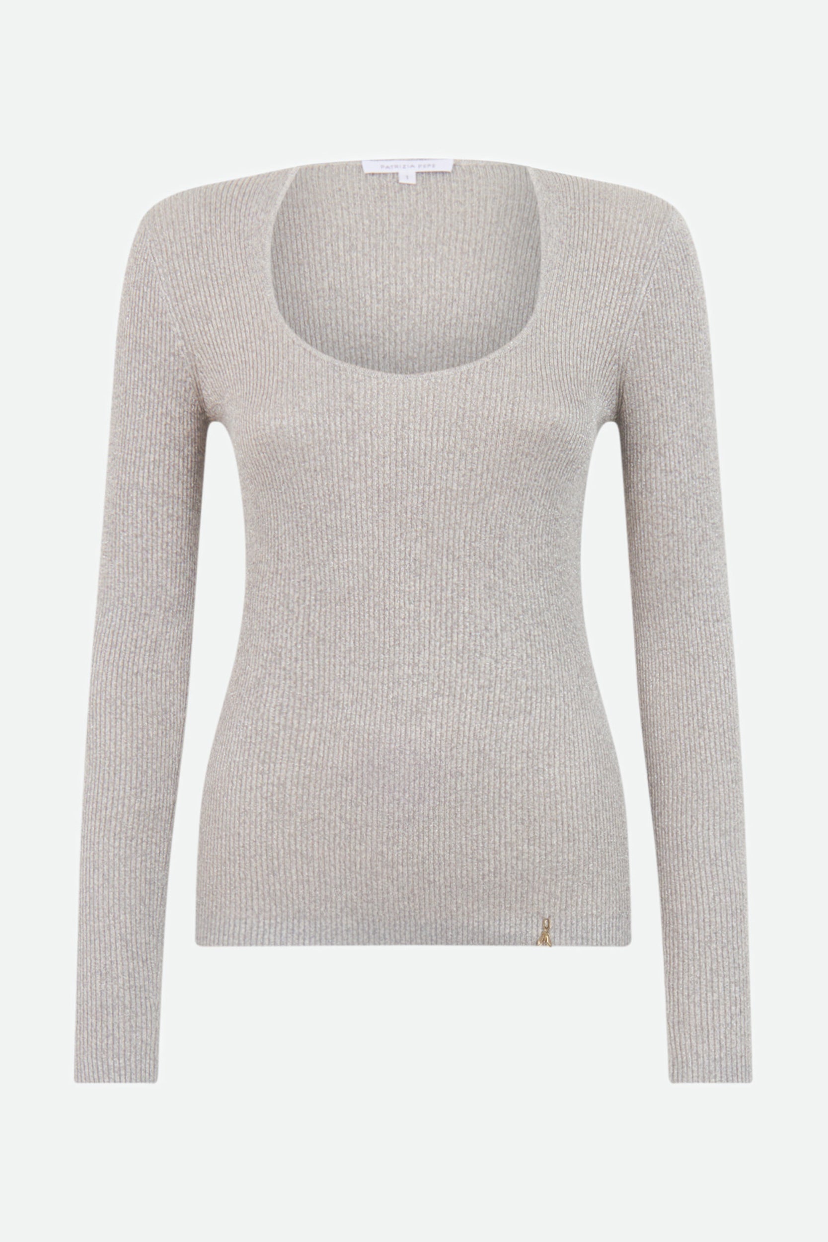 Grauer Lurex-Pullover von Patrizia Pepe