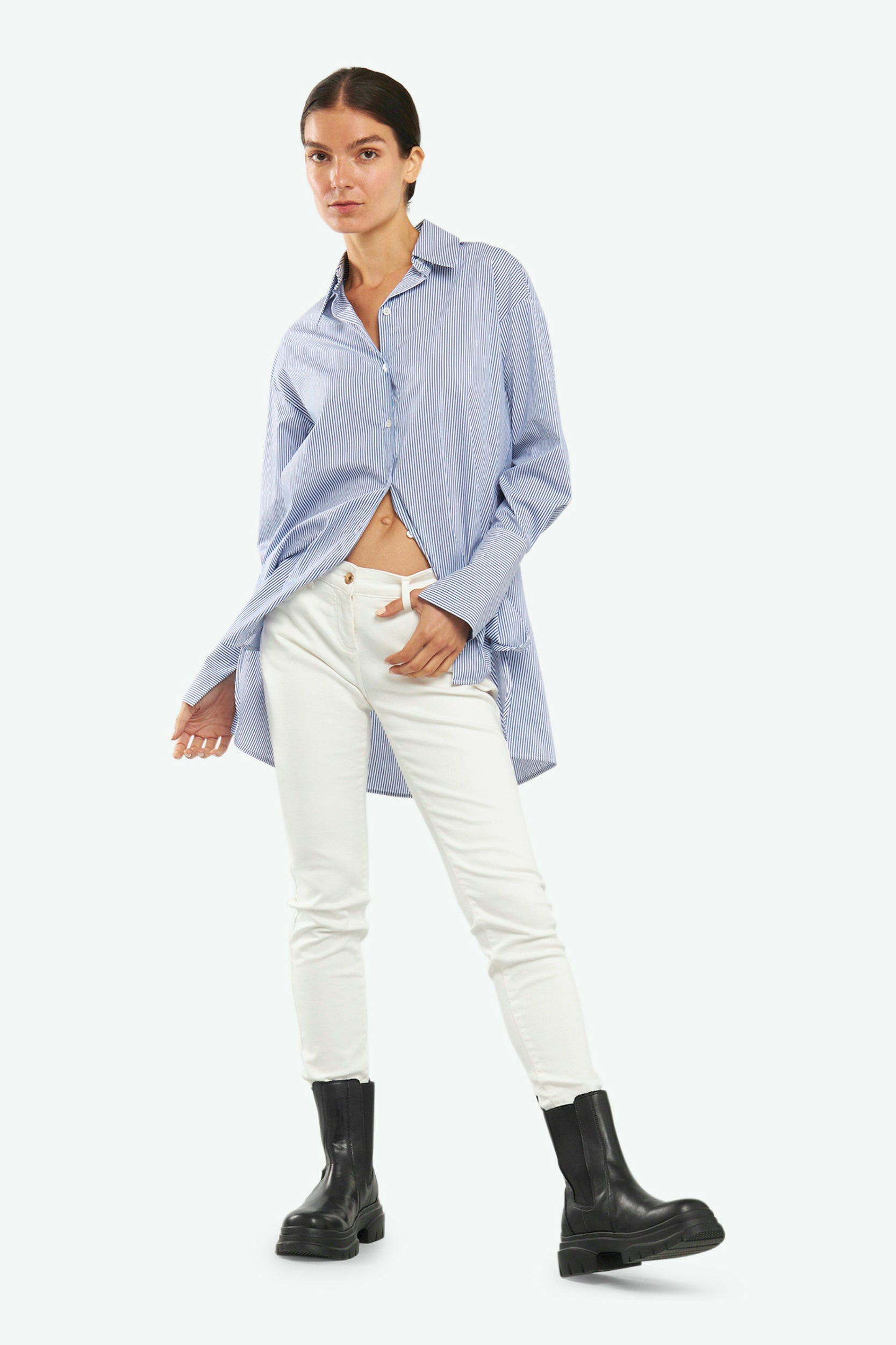 Patrizia Pepe Basic Hellblaues Hemd