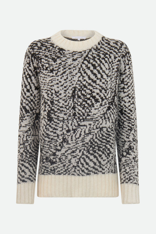 Patrizia Pepe Weißer Jacquardpullover