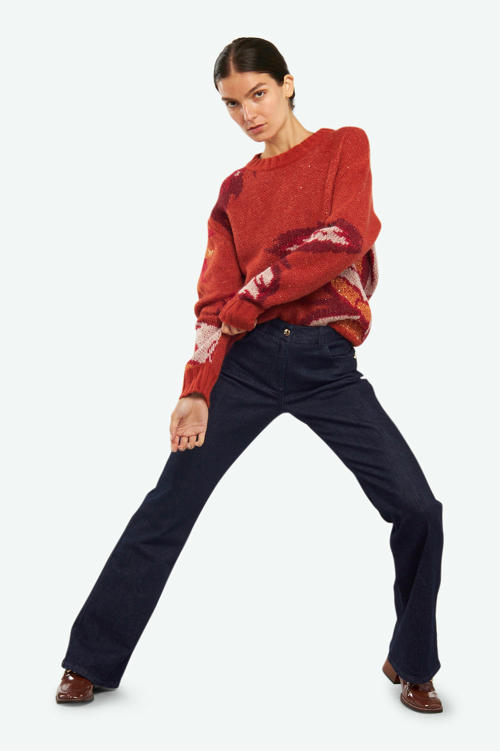 Orange Jacquard-Pullover Patrizia Pepe