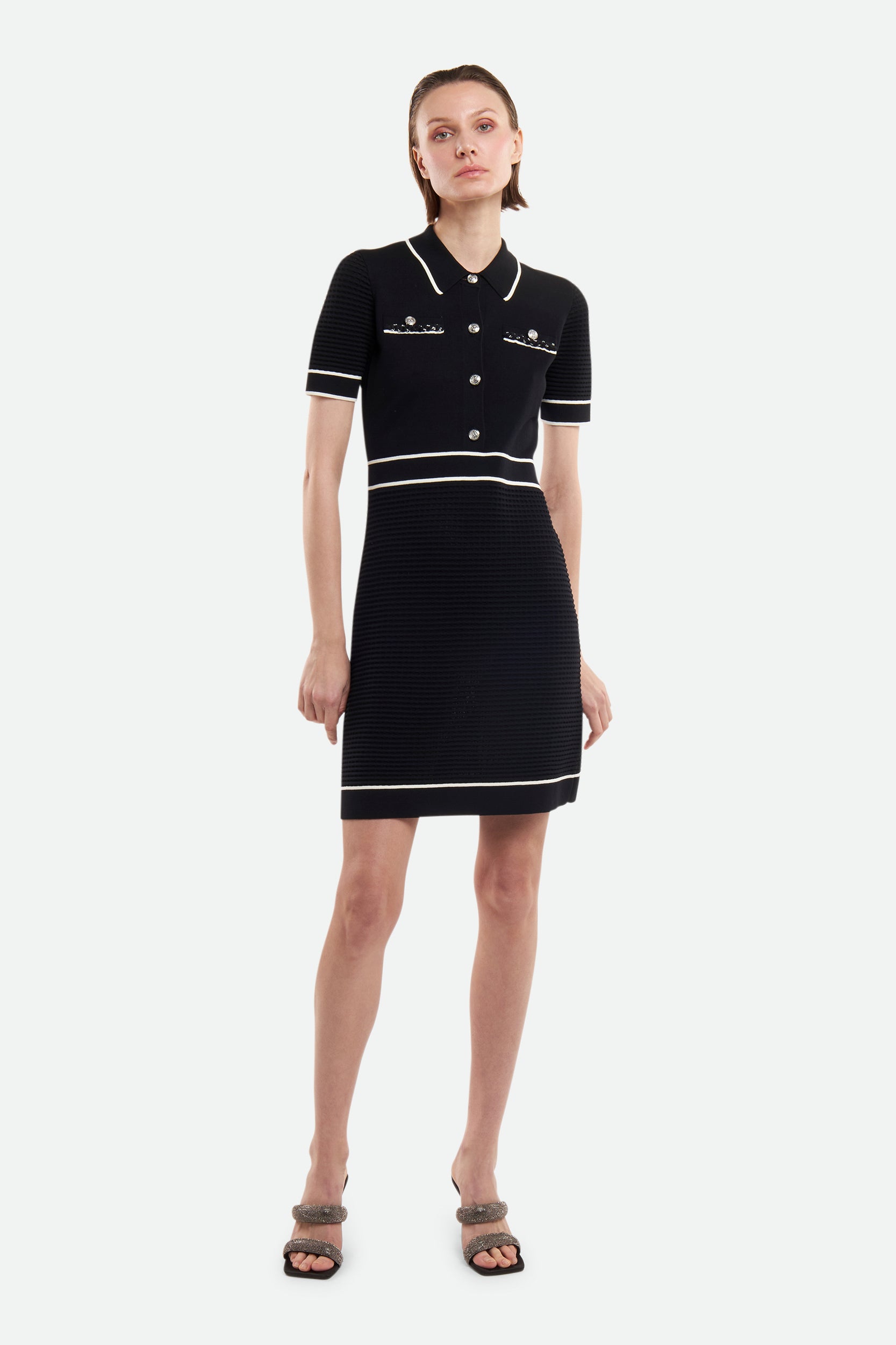 Pinko Schwarzes College-Kleid