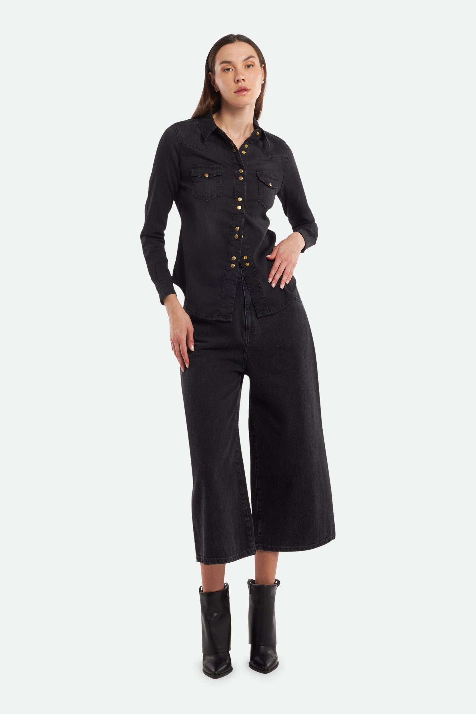 Pinko Jeans mit weitem Bein Nero