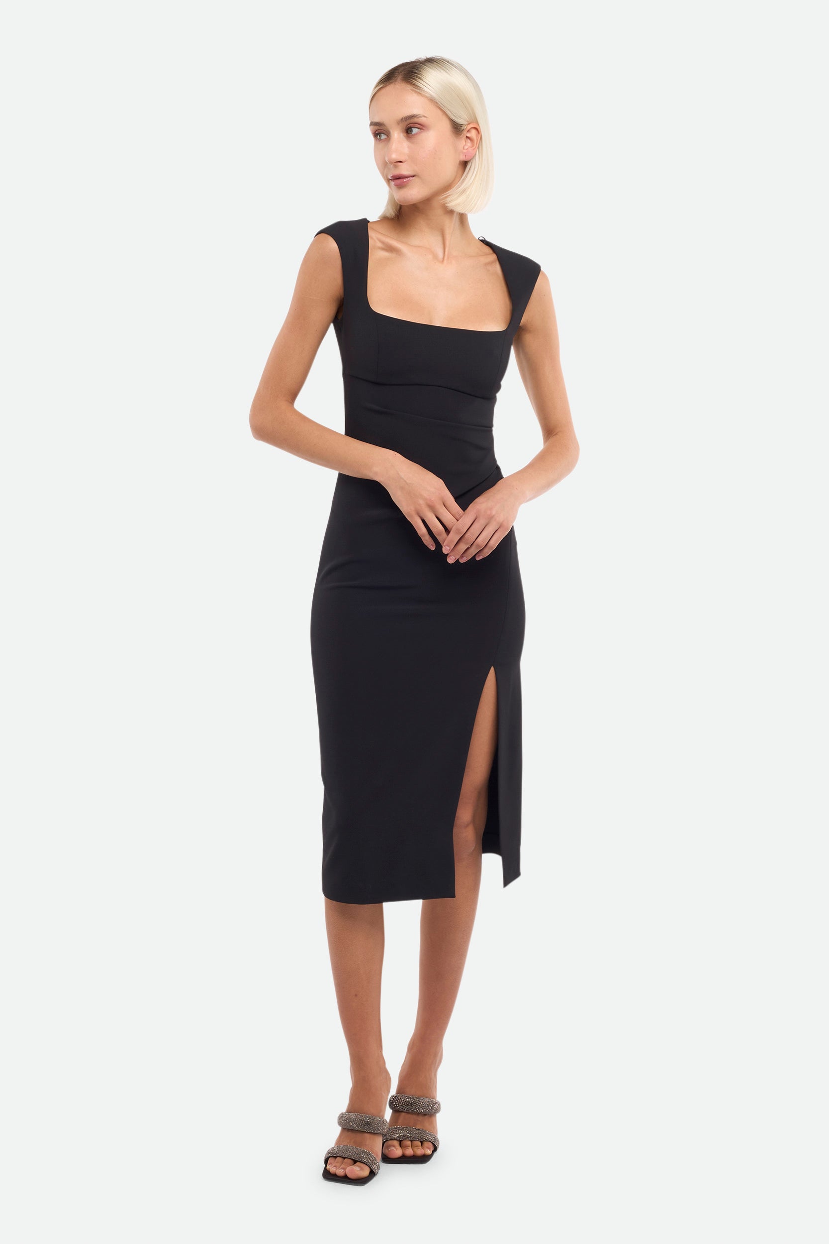 Pinko Schwarzes Midikleid