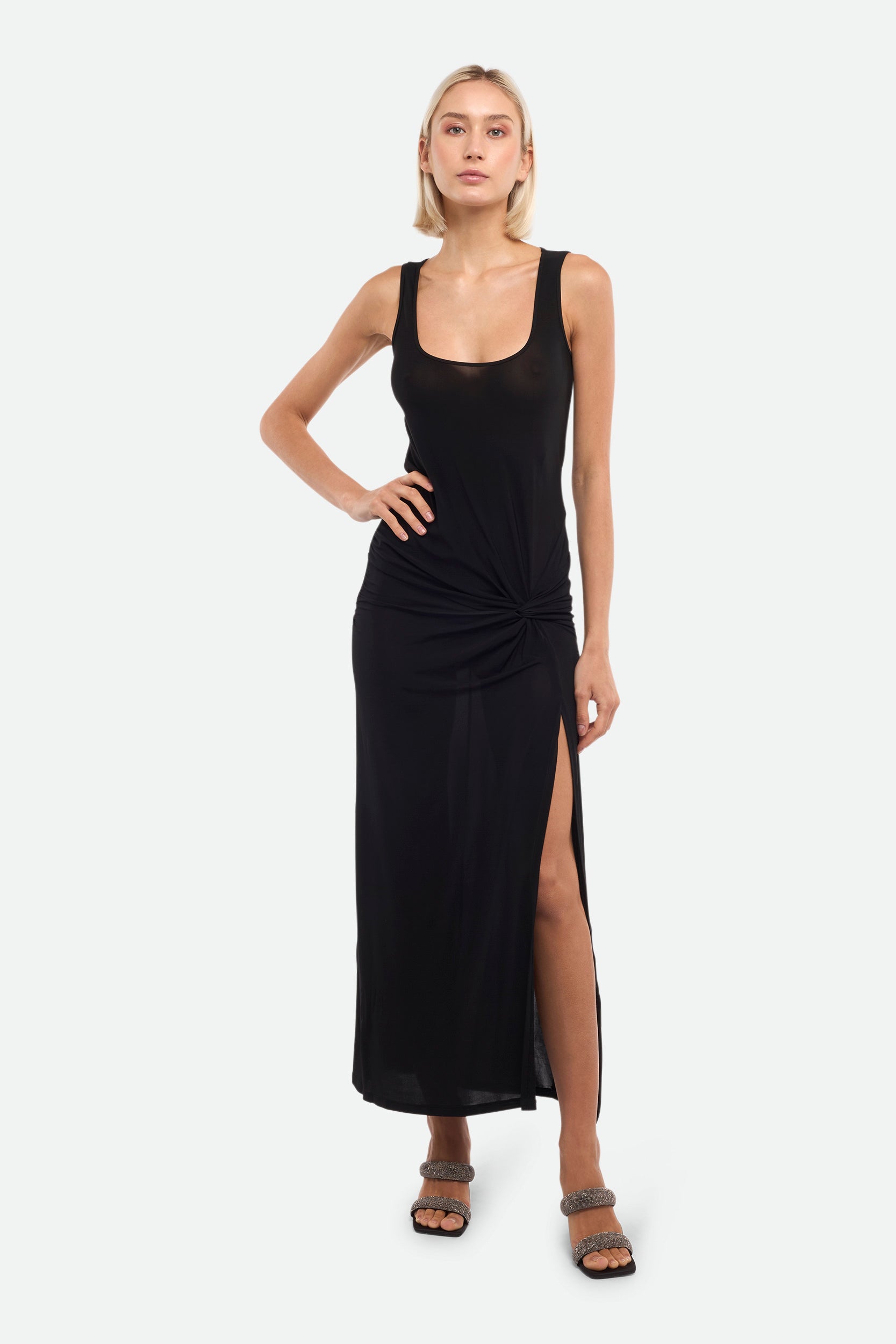 Pinko Langes schwarzes Kleid