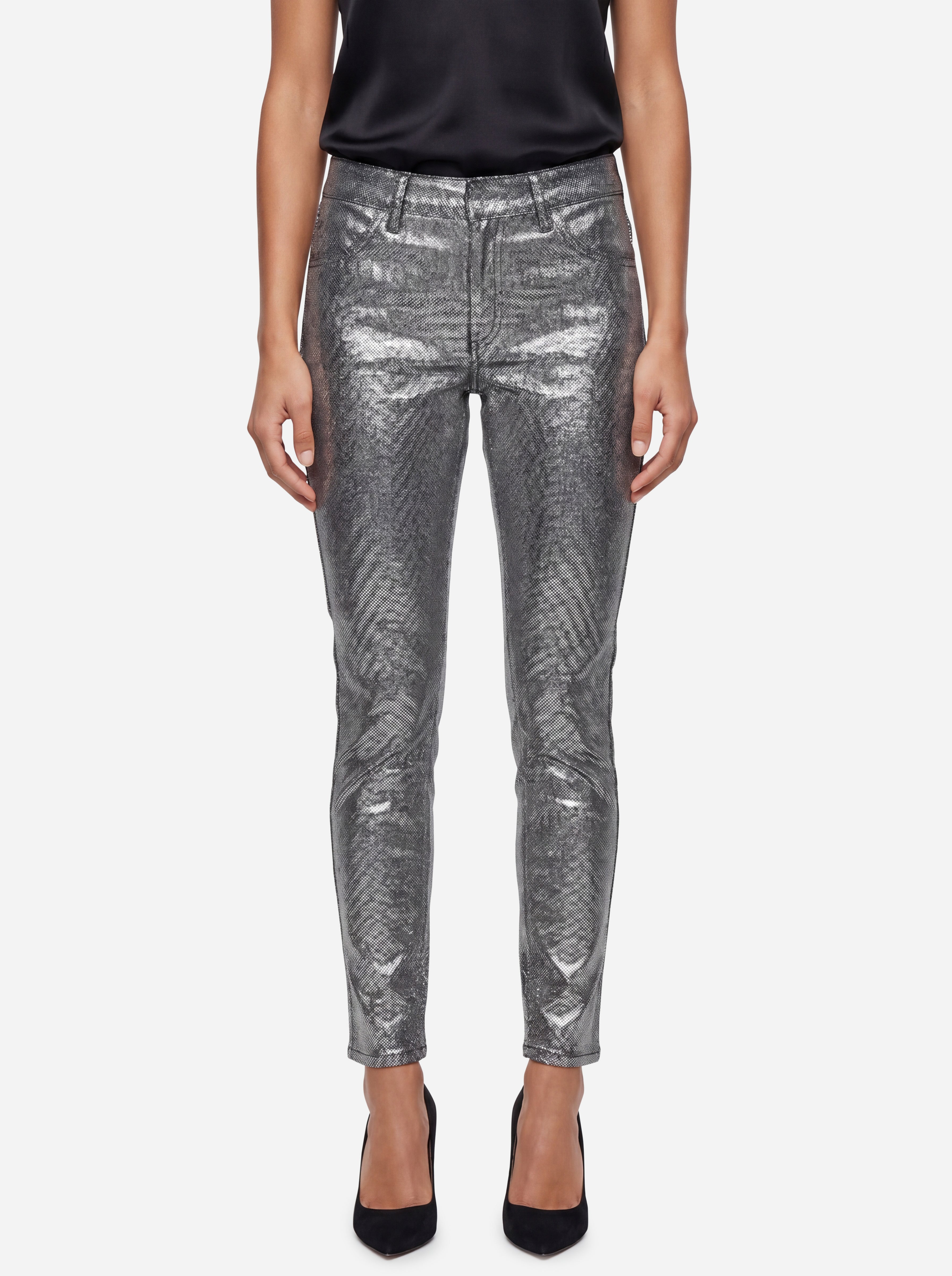Dondup Pantalone Appetite Argentato Lamè