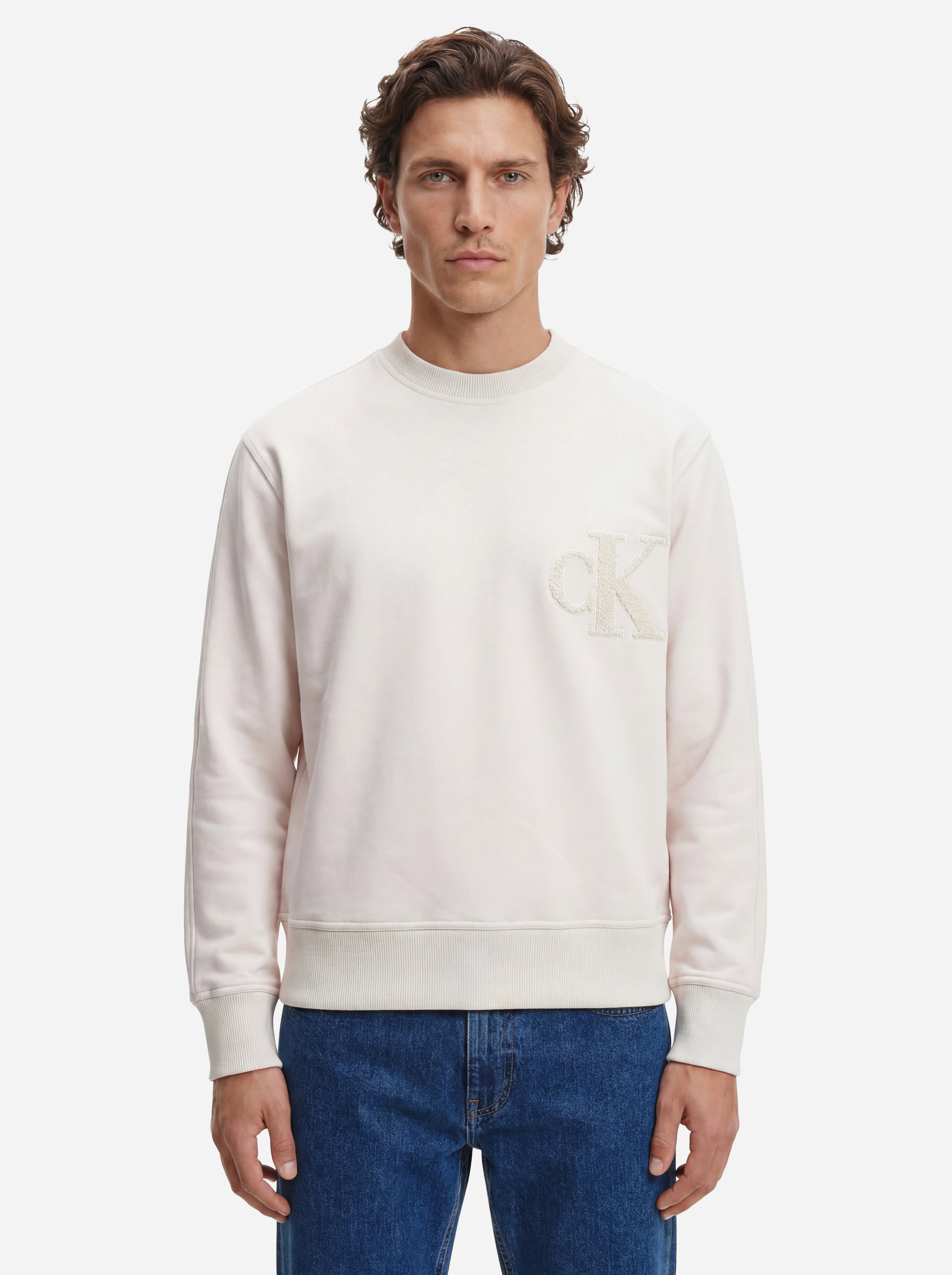 Calvin Klein Jeans Felpa Basica Bianca