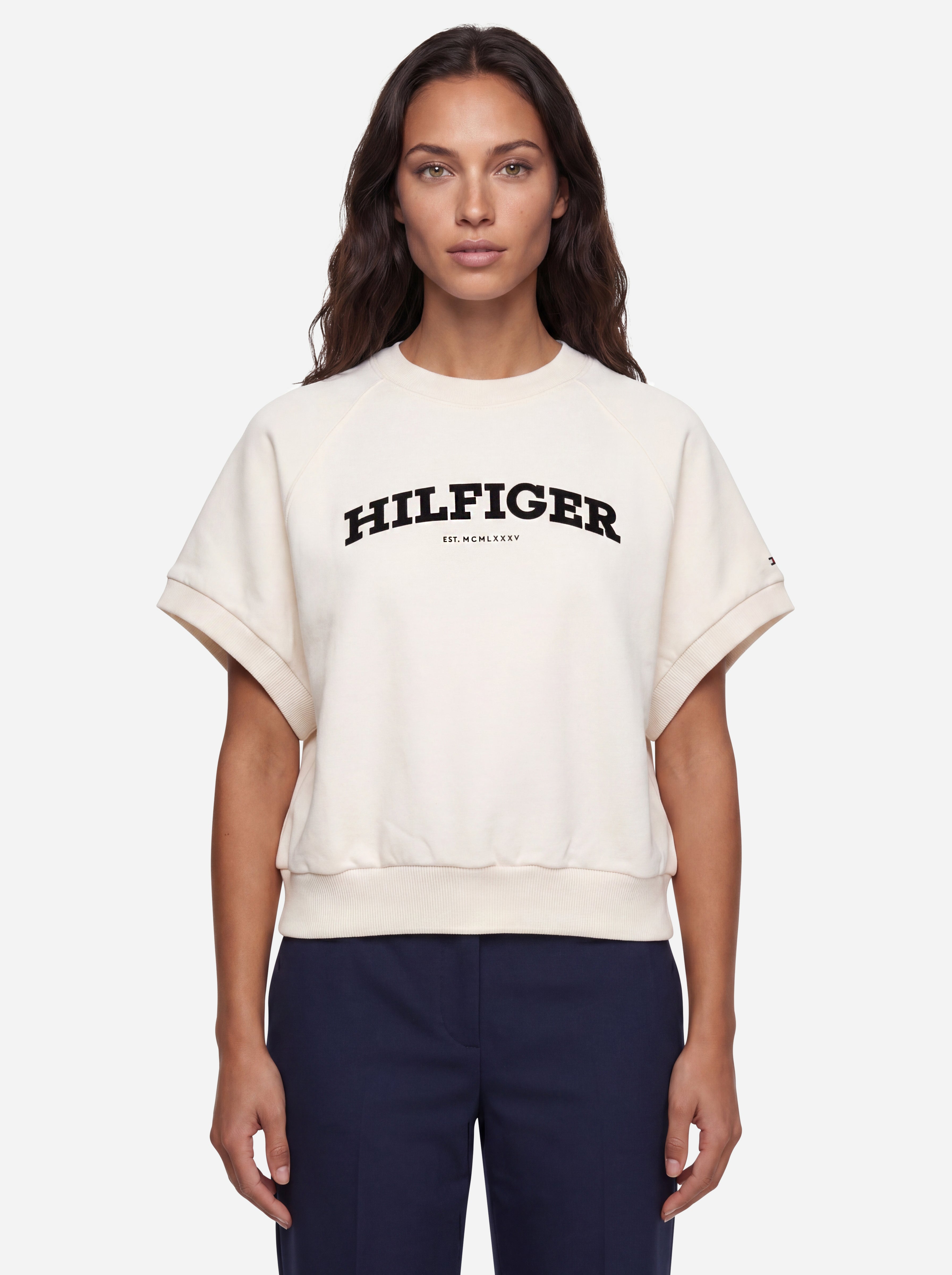 Tommy Hilfiger Felpa Corta con Logo Smanicata