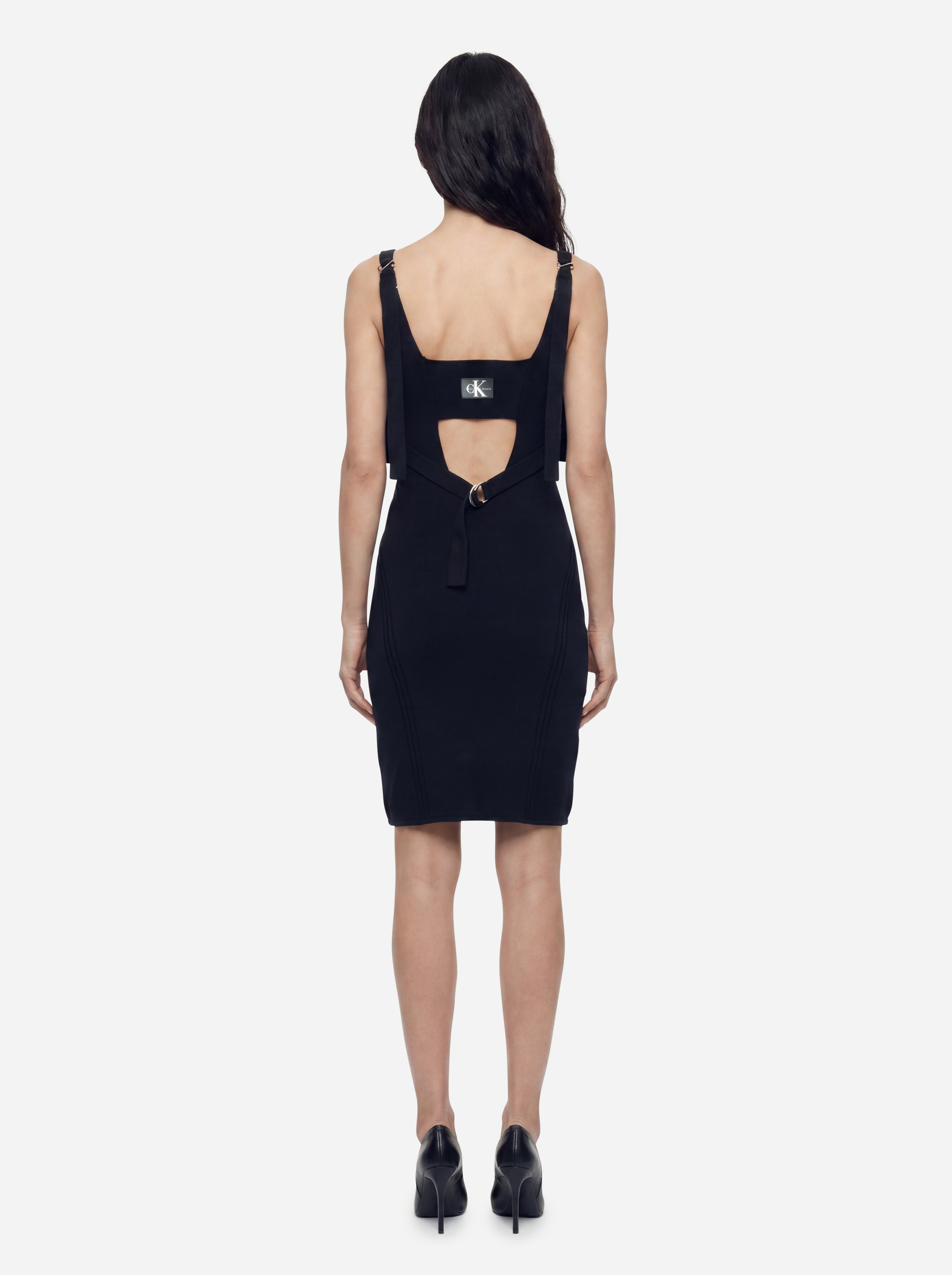 Calvin Klein Jeans Abito Tubino in Maglia Nero
