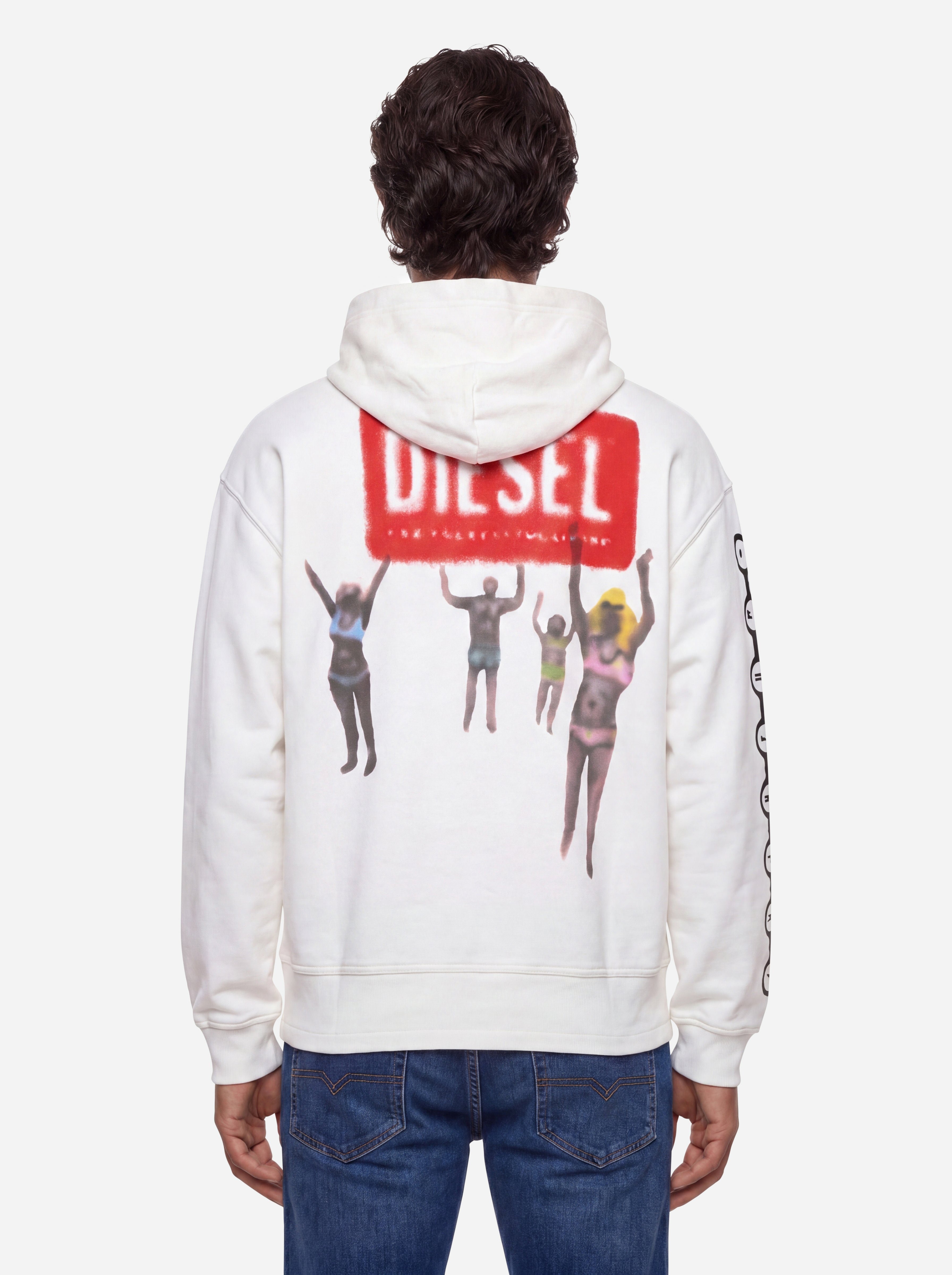 Diesel Felpa con Cappuccio Bianca