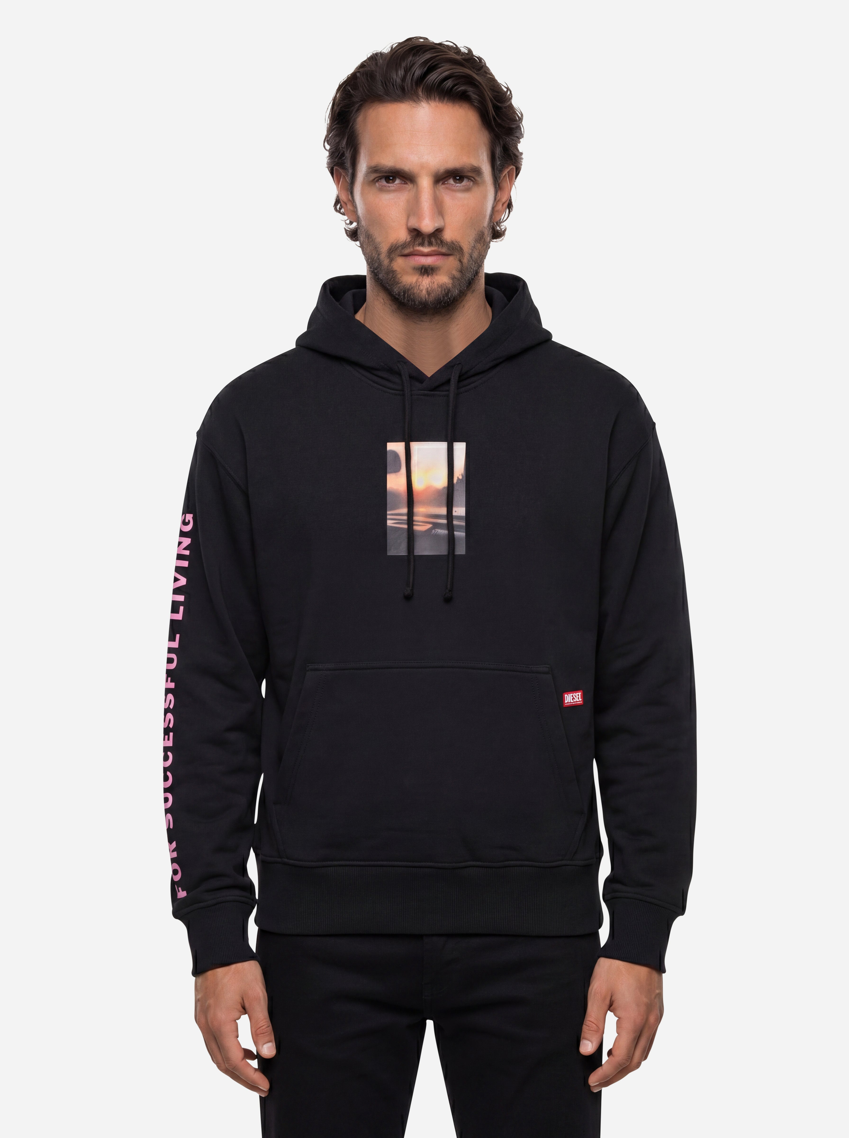 Diesel Felpa con Cappuccio Nera