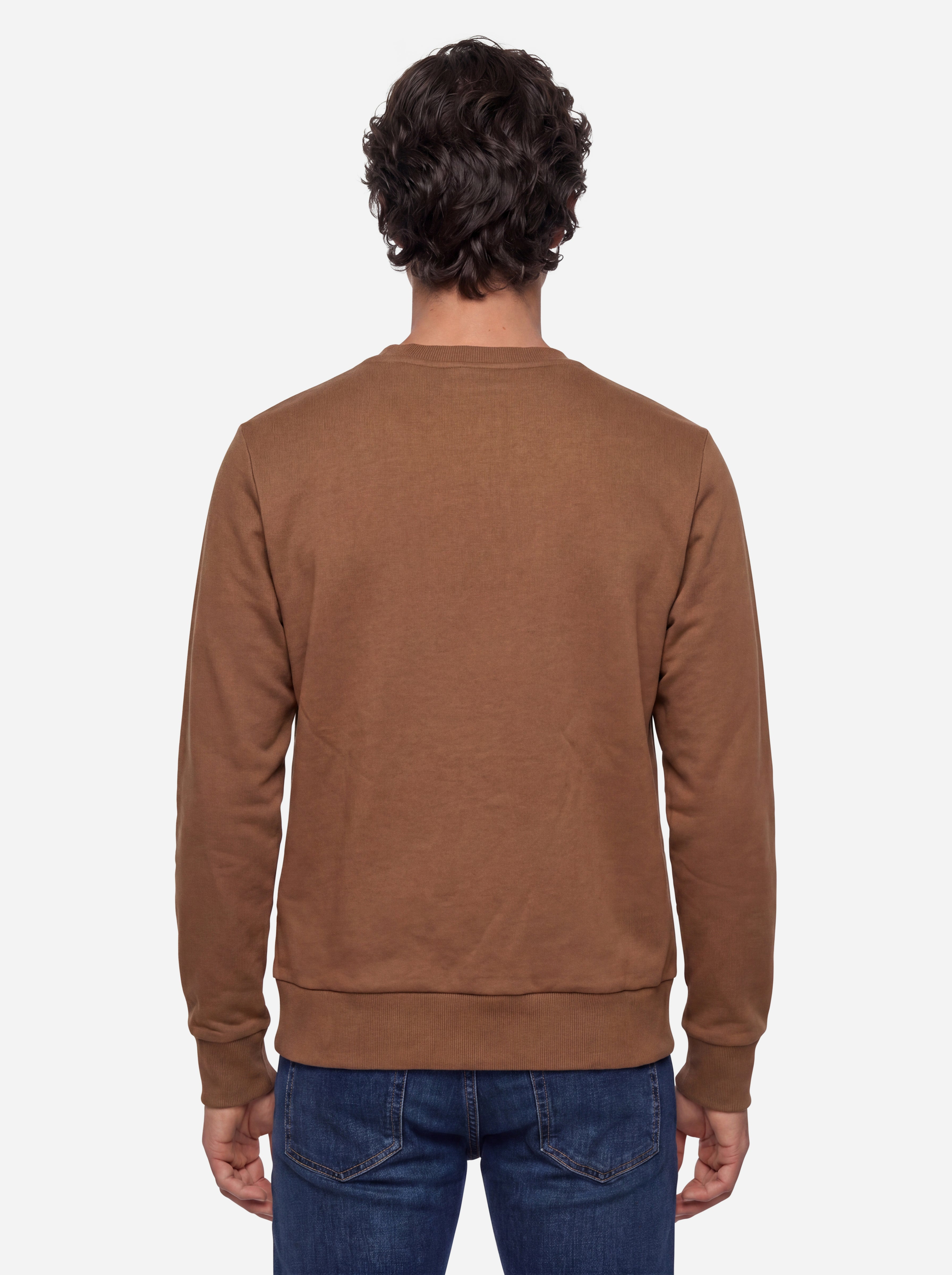 Diesel Felpa Girocollo Marrone con Logo