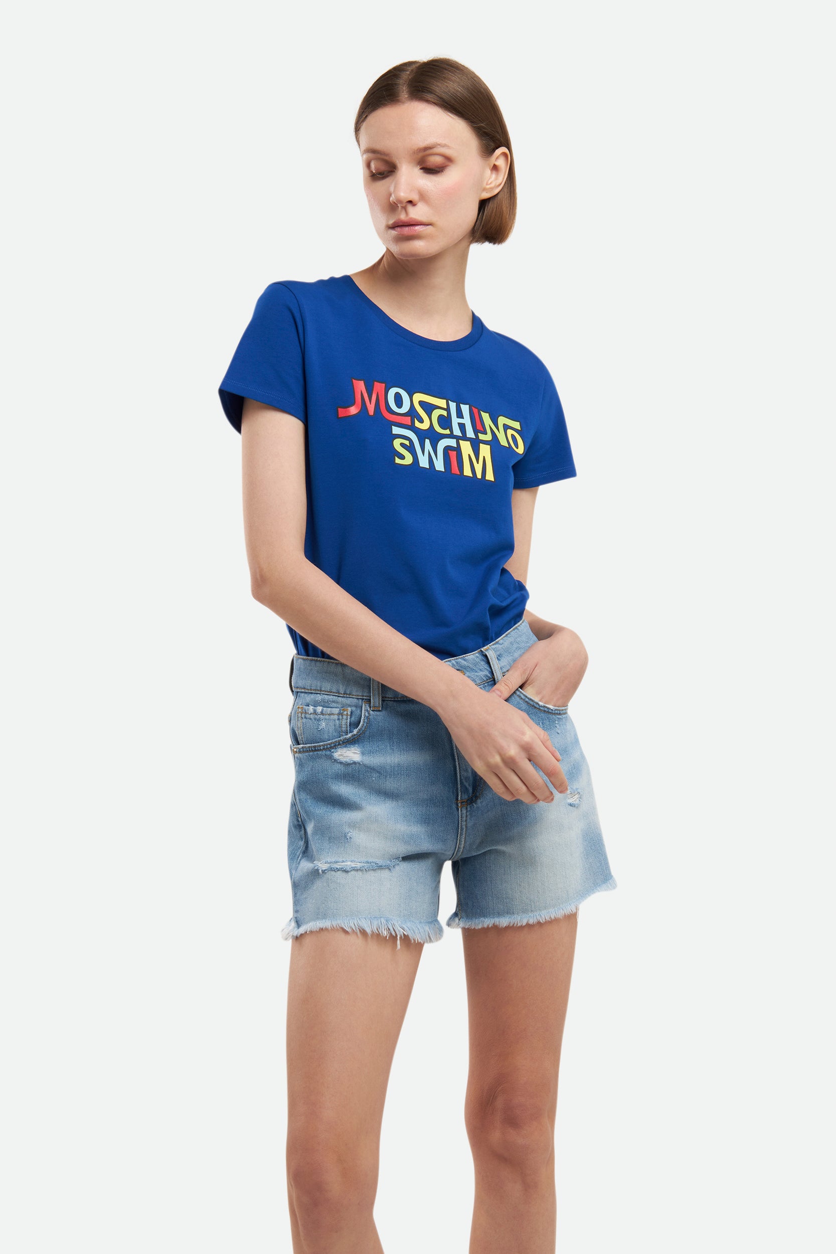 Moschino-blaues T-Shirt