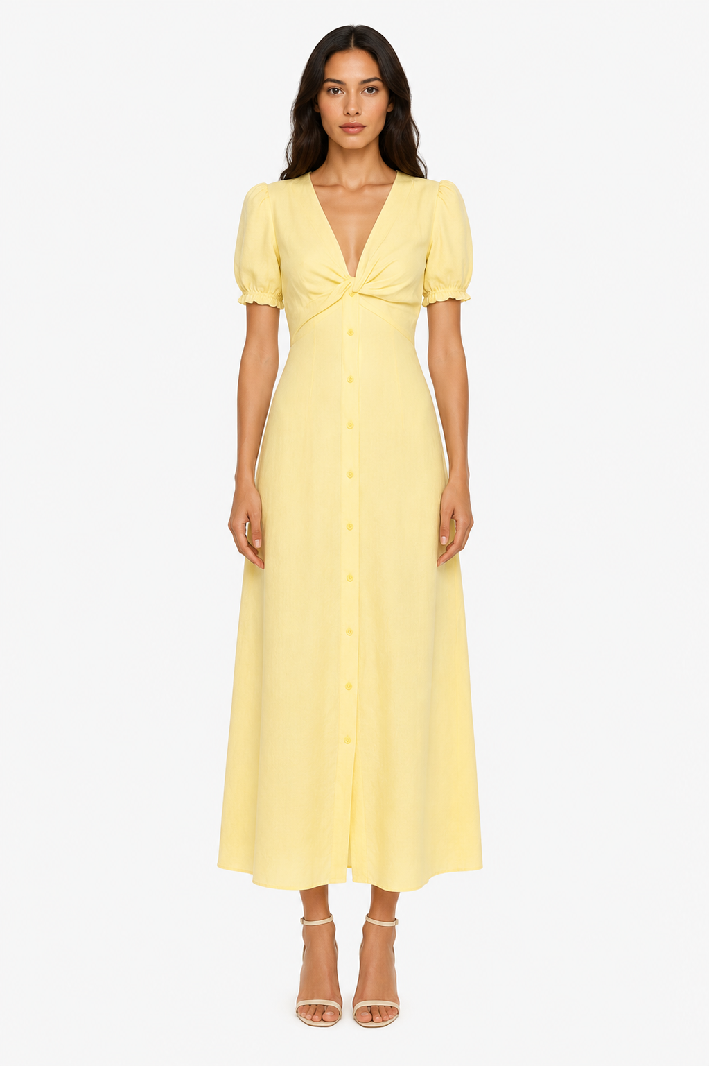 GLAMOURÖSES Gelbe Midikleid