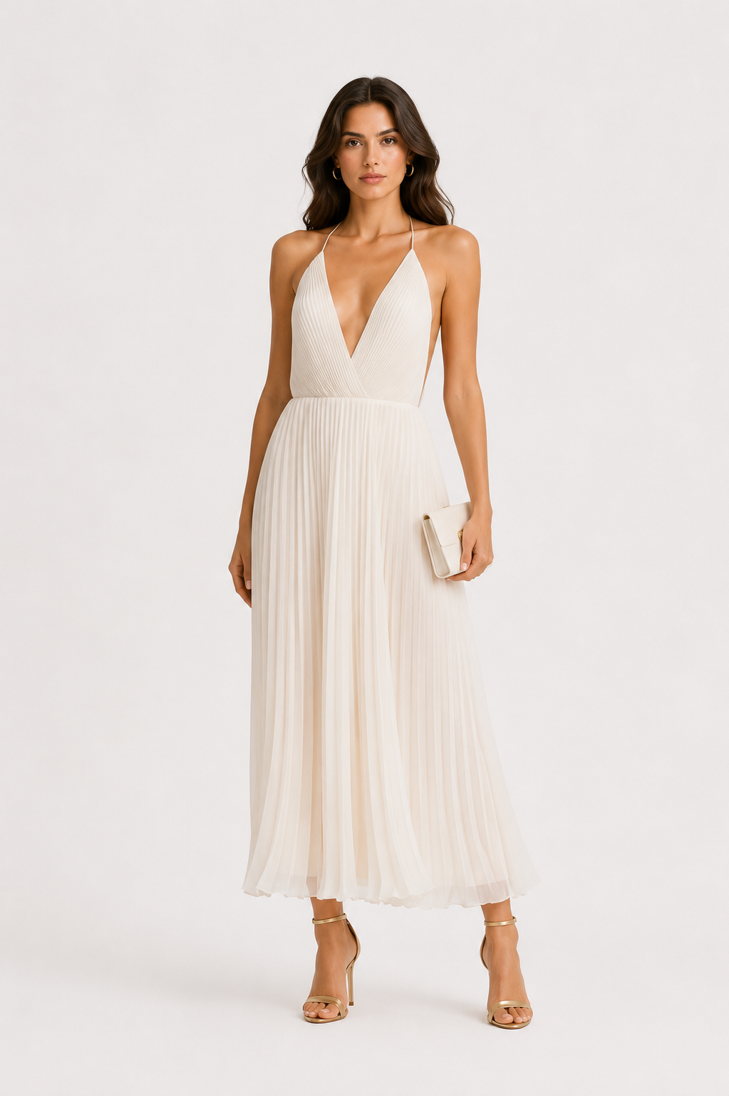 Twinset Midi Kleid Elfenbein
