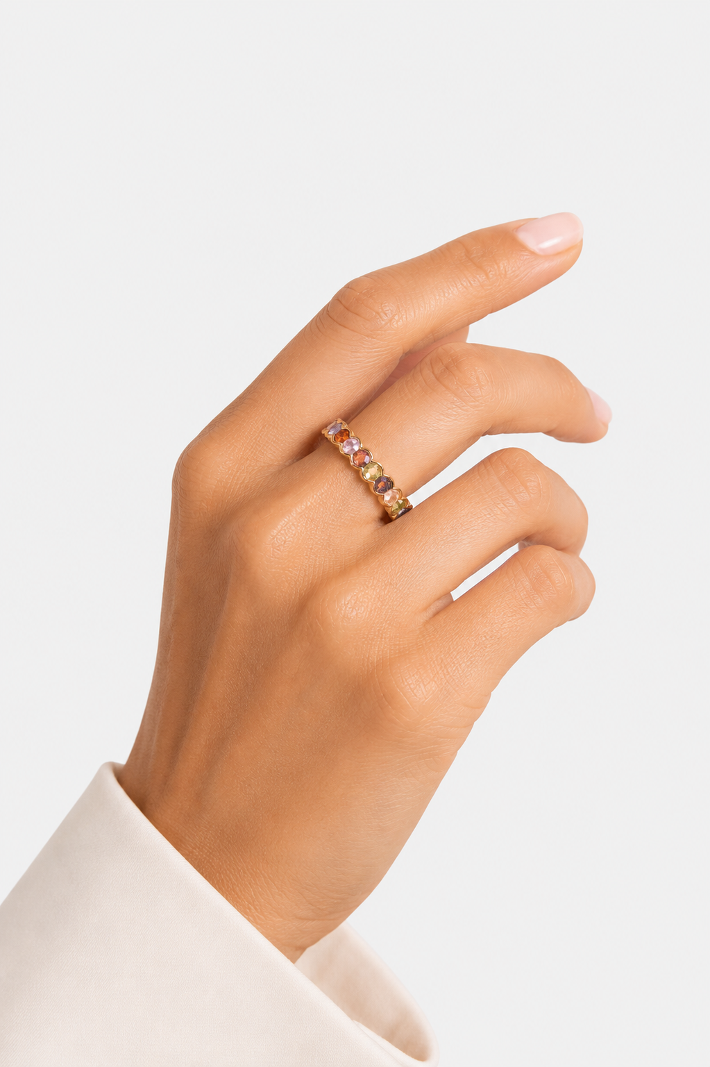 Melusina Bijoux Ring mit bunten Zirkonia in Gold