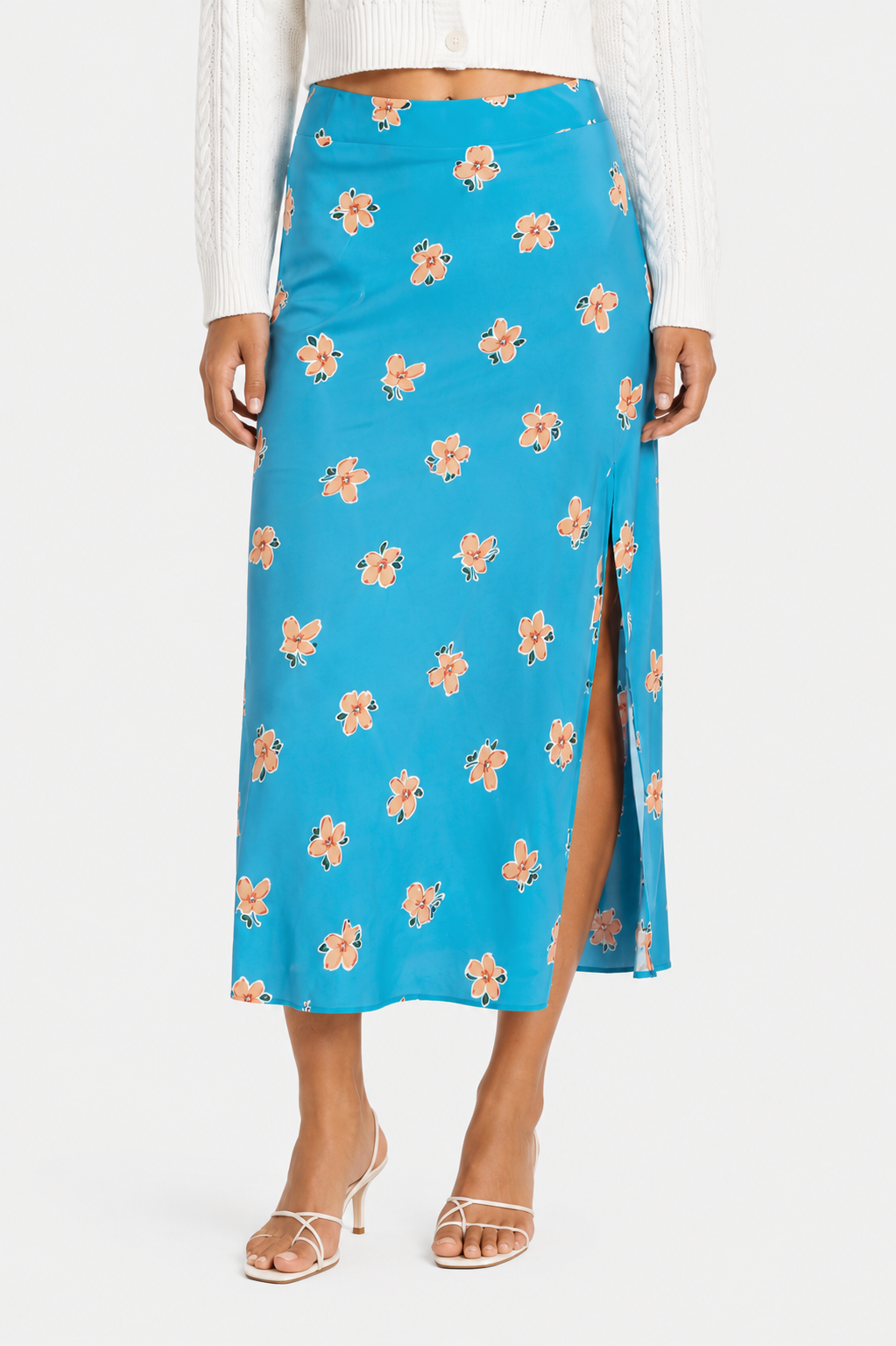 GLAMOROUS Rock Midi Blau a Fiori