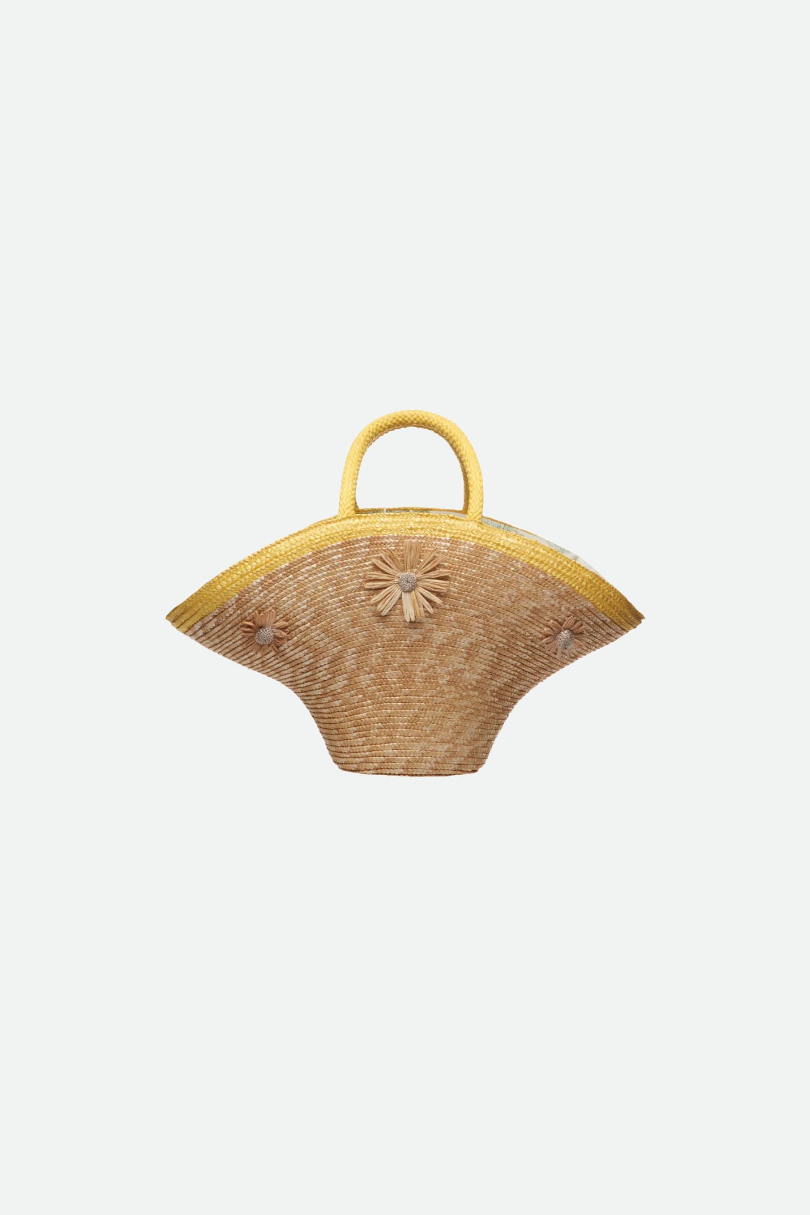 La Milanesa Handtasche Heat aus gelbem Bast