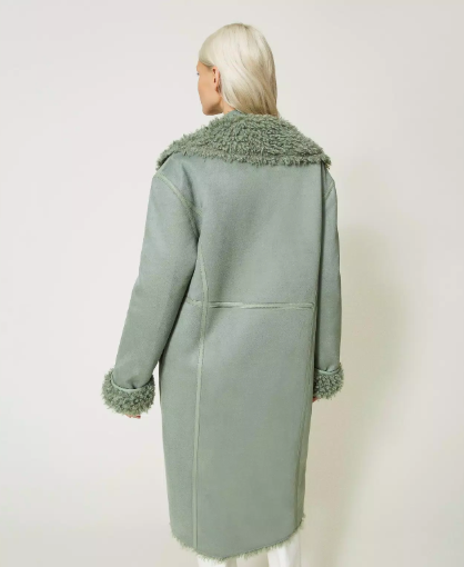 Twinset Wildledermantel in Sand