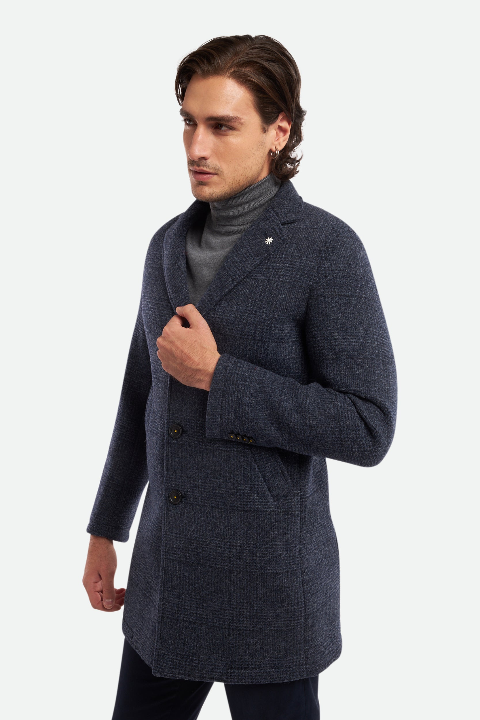 Blauer Mantel aus Wollmischung von Manuel Ritz