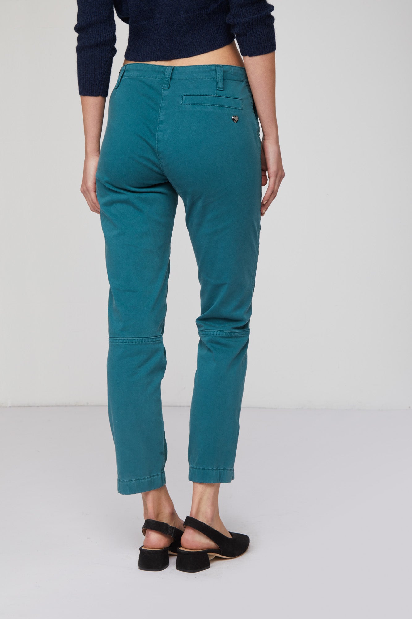 TWINSET Grüne gerippte Hose